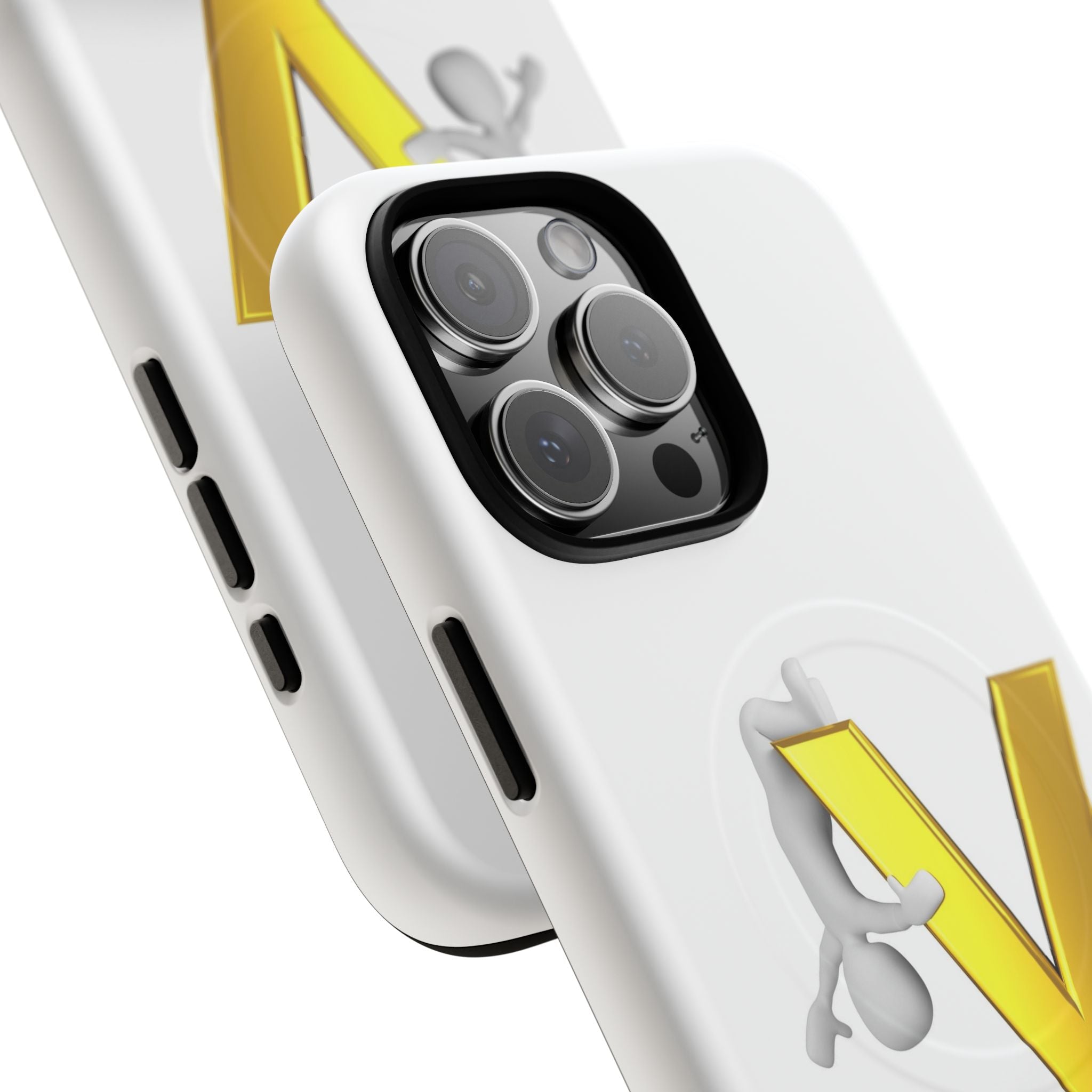 3D Yellow V Letter Phone Case Tough Magnetic Case | Monogram V iPhone Cover