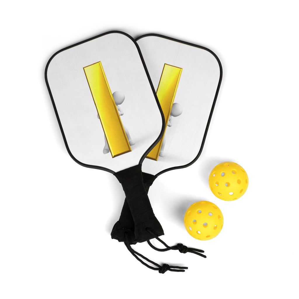 Yellow Block Letter I Pickleball Paddle | Pickleball Kit