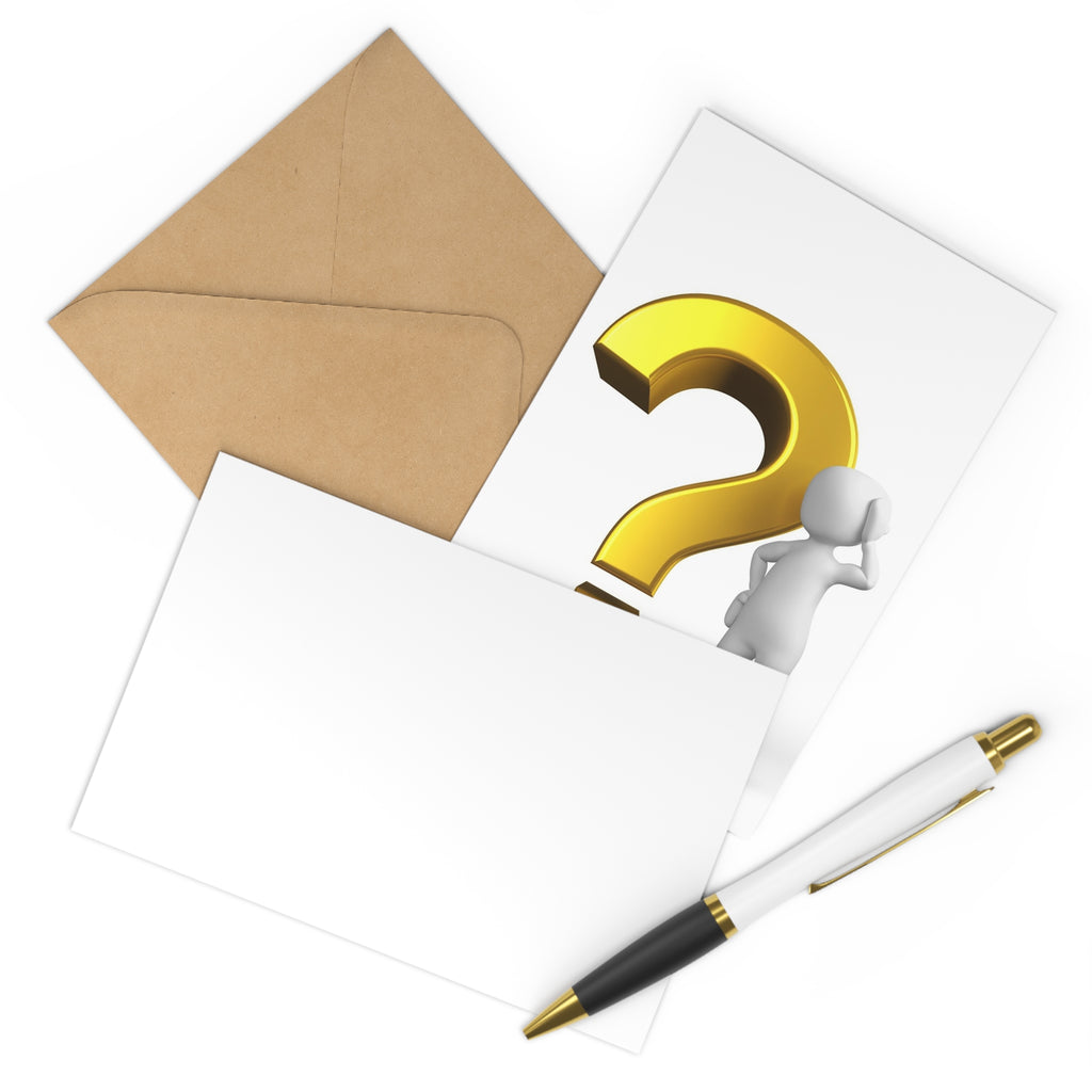 Golden Question Mark Postcards | 7pc inquiry note cards