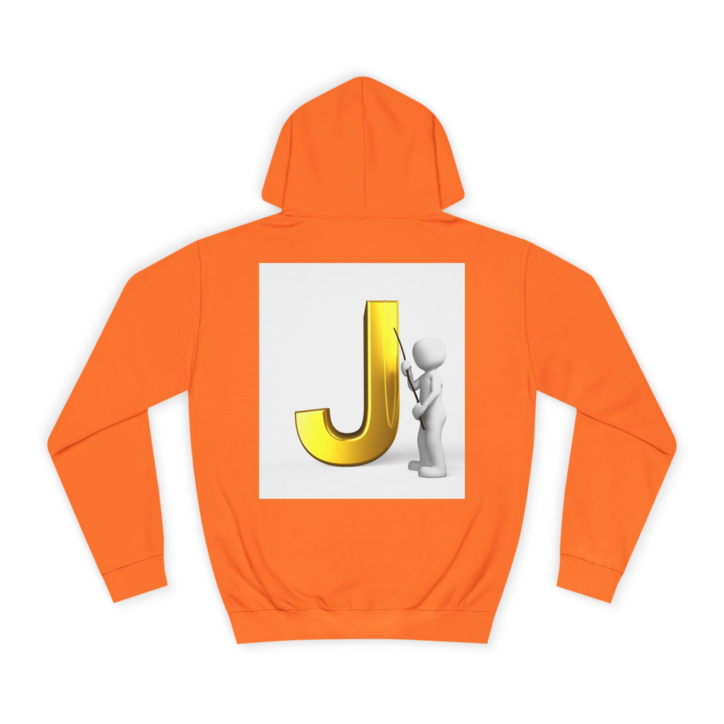 Golden Letter J Initial Hoodie | Monogram J Sweatshirt