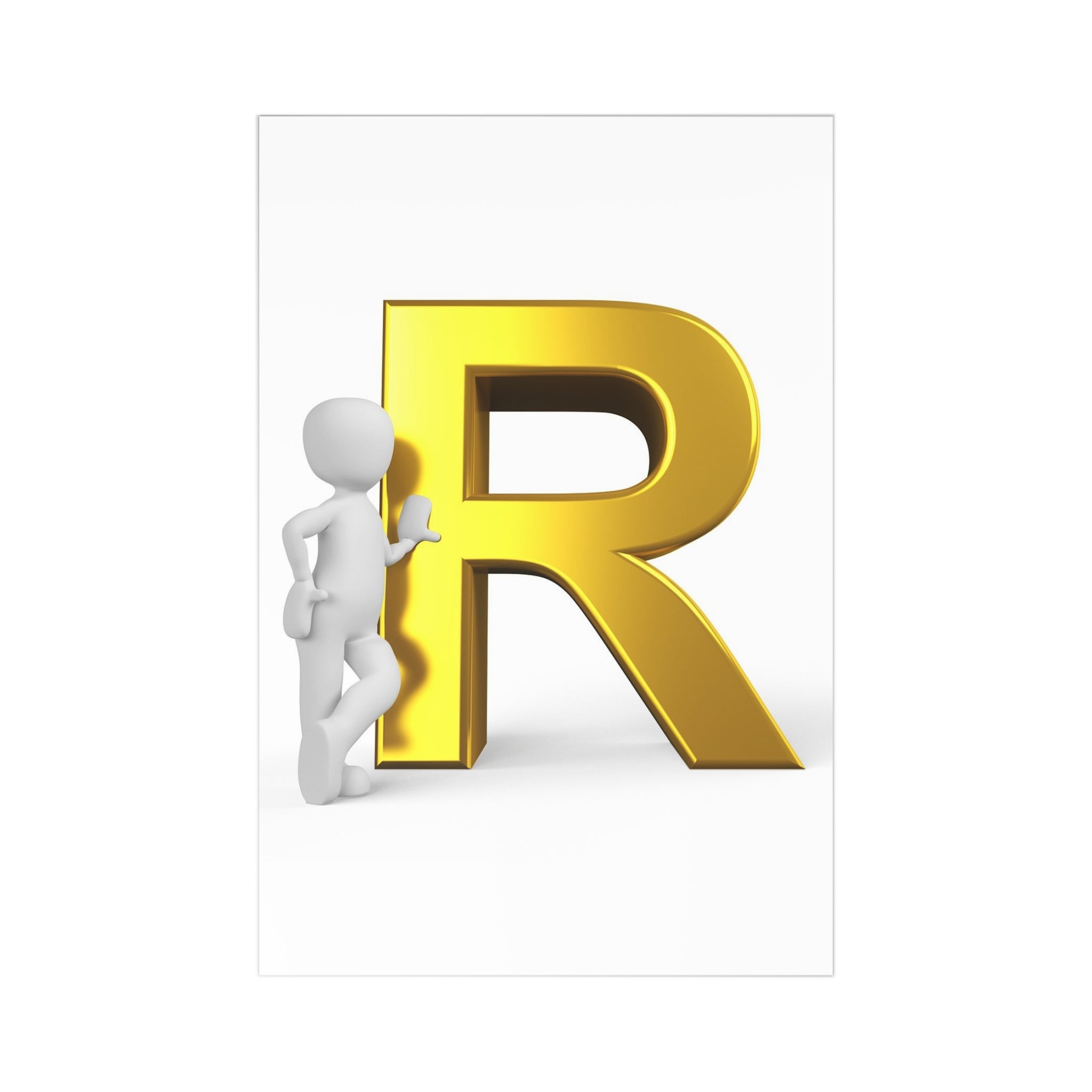 Gold Letter R Postcards (7 pcs) | Alphabet Initial Cards