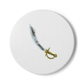 Antique Scimitar Ceramic Coaster | Pirate Sword Illustration