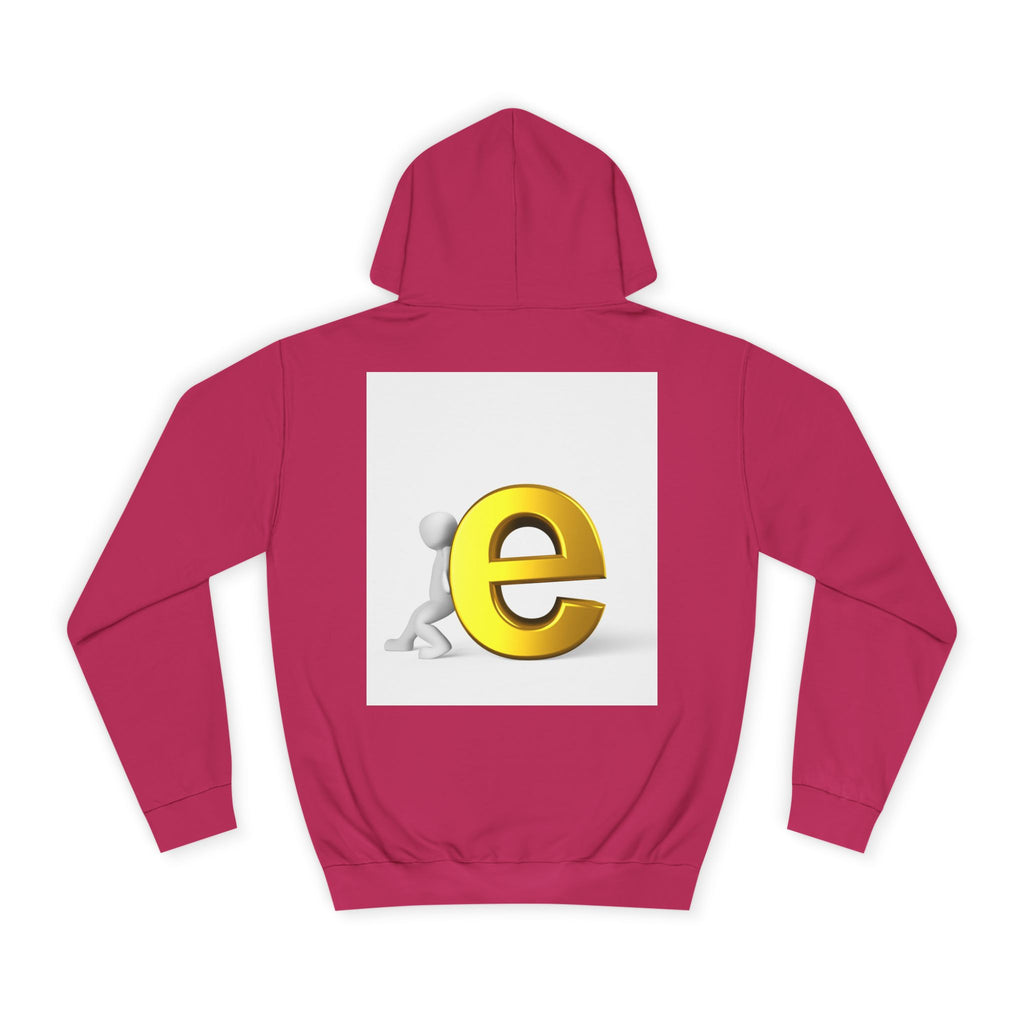 3D Gold Letter E Hoodie | Minimal Alphabet Monogram | Initial Sweatshirt