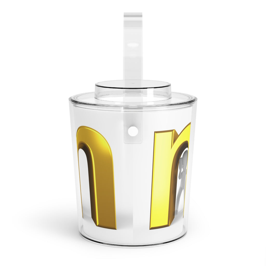 Gold Letter M Monogram Ice Bucket