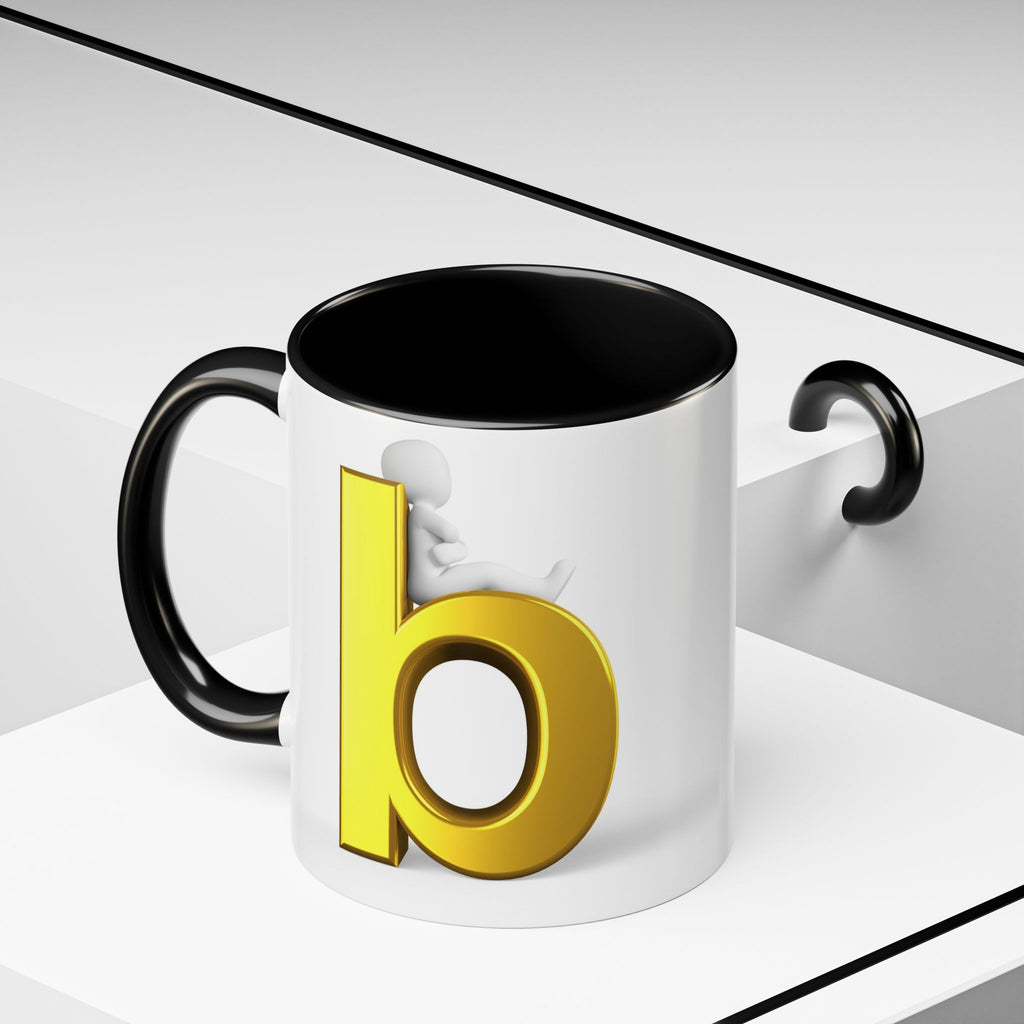 Tasse à café avec accent lettre B or | Tasse initiale monogramme lettre B