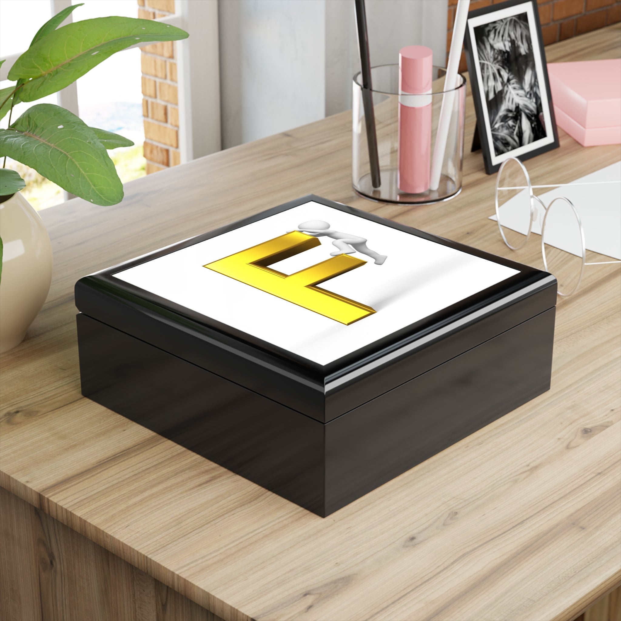 Climbing Letter F Jewelry Box | Monogram Initial Keepsake