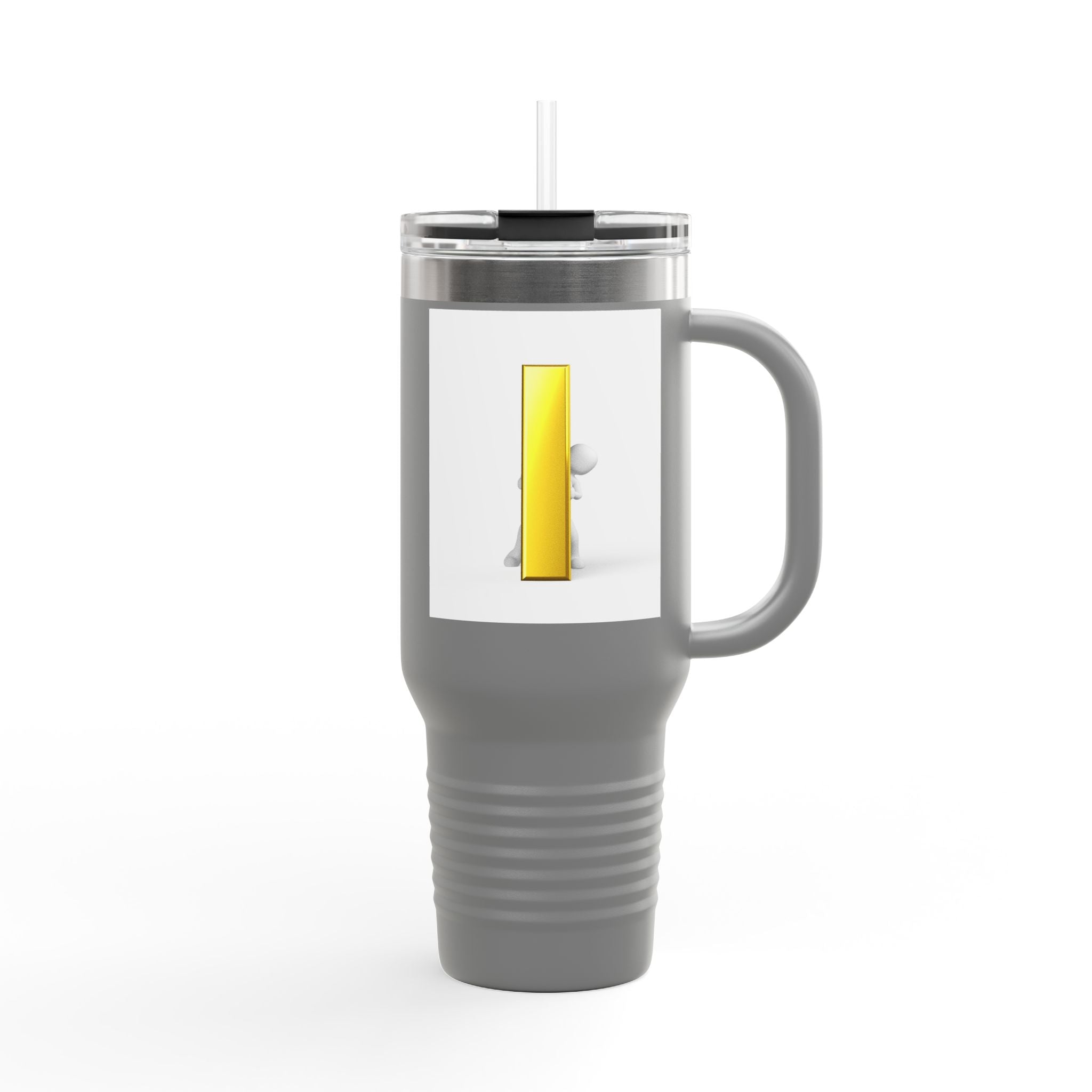 Yellow Letter i Character Travel Mug | 40oz Insulated Tumbler