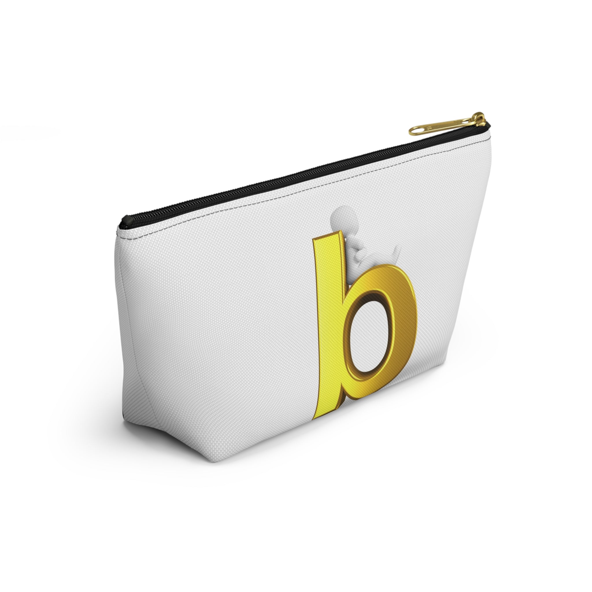 Gold Letter B Monogram Accessory Pouch | Initial Cosmetic Bag