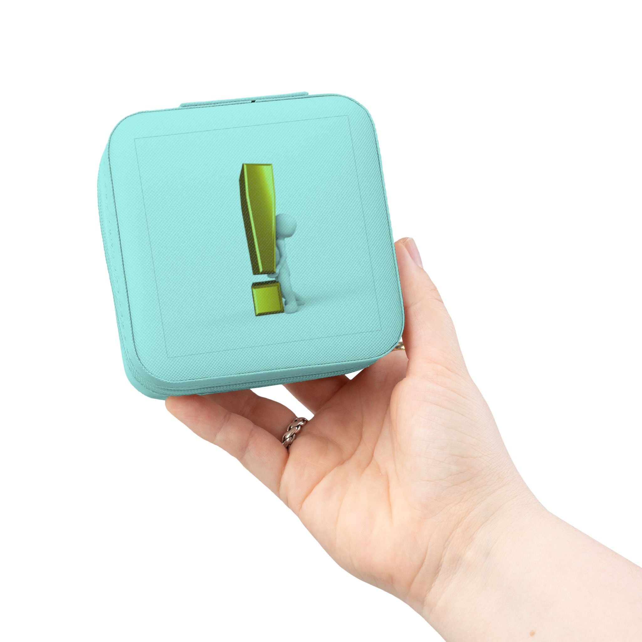 Mini maliste Accent Exclamation Bijoux Étui de Voyage | Cuir Synthétique Compact