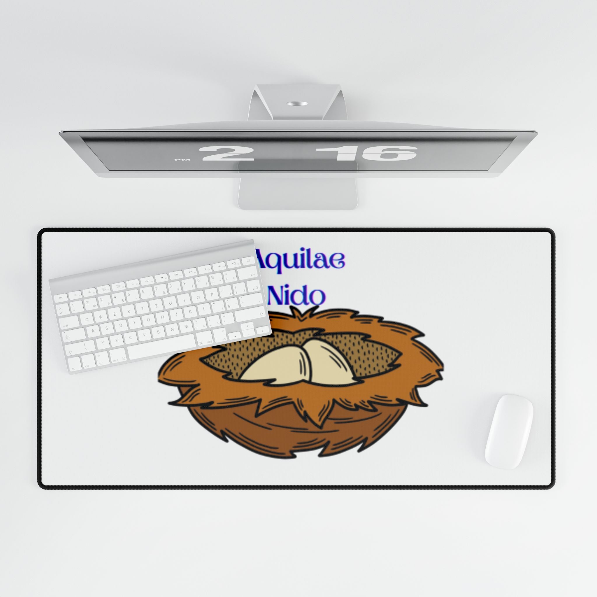 Aquilae Nido Nest Illustration Desk Mat | Large Mousepad