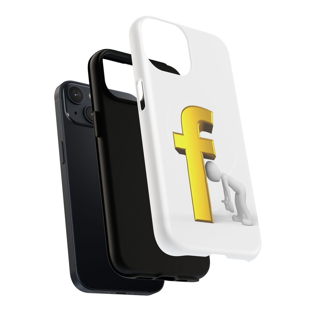 3D Gold Letter F Phone Case | Tough Magnetic Case
