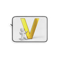 Gold Letter V with 3D Figure Laptop Sleeve | Monogram Initial V