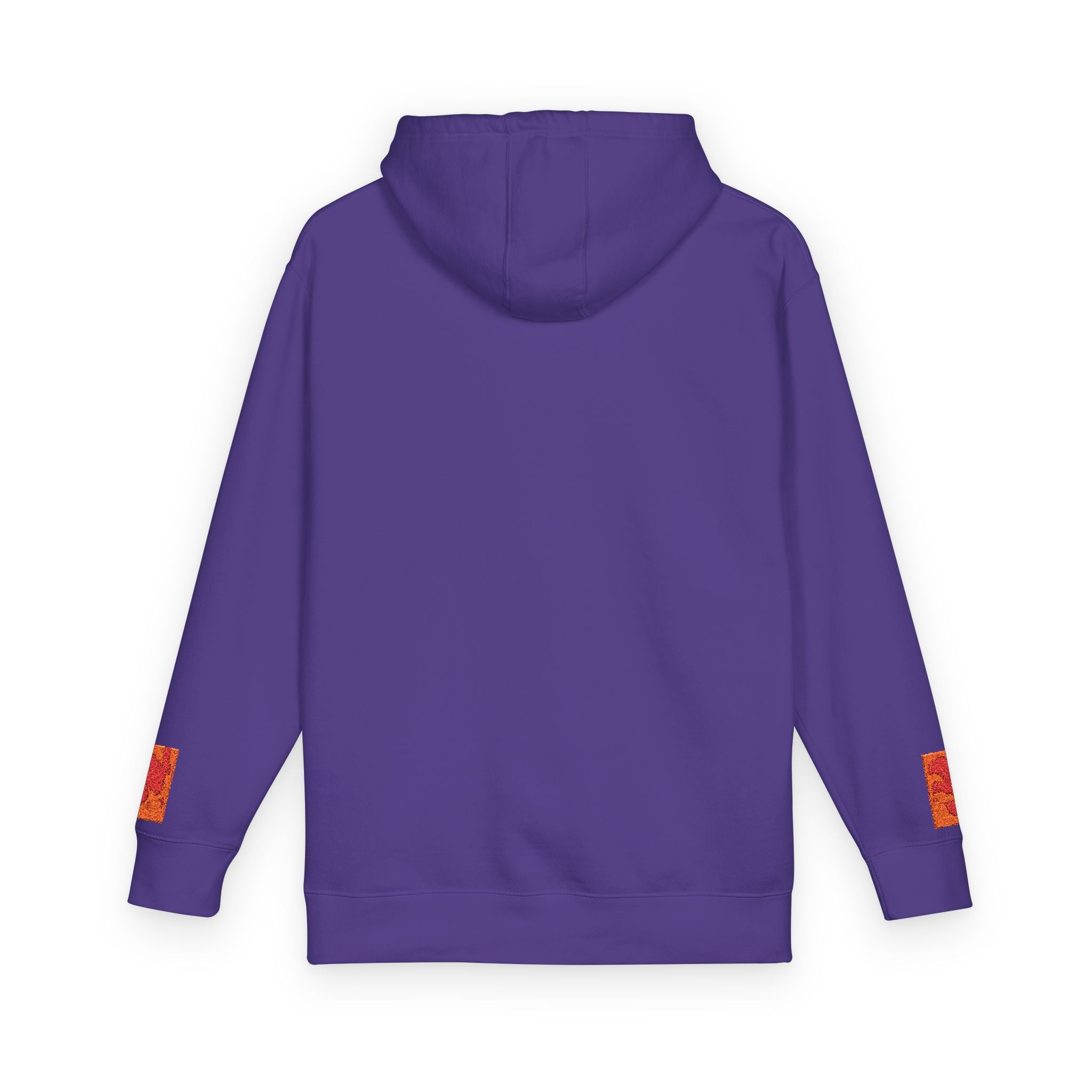 Orange Phoenix Pixel Art Hoodie | Square Chest & Sleeve Patch