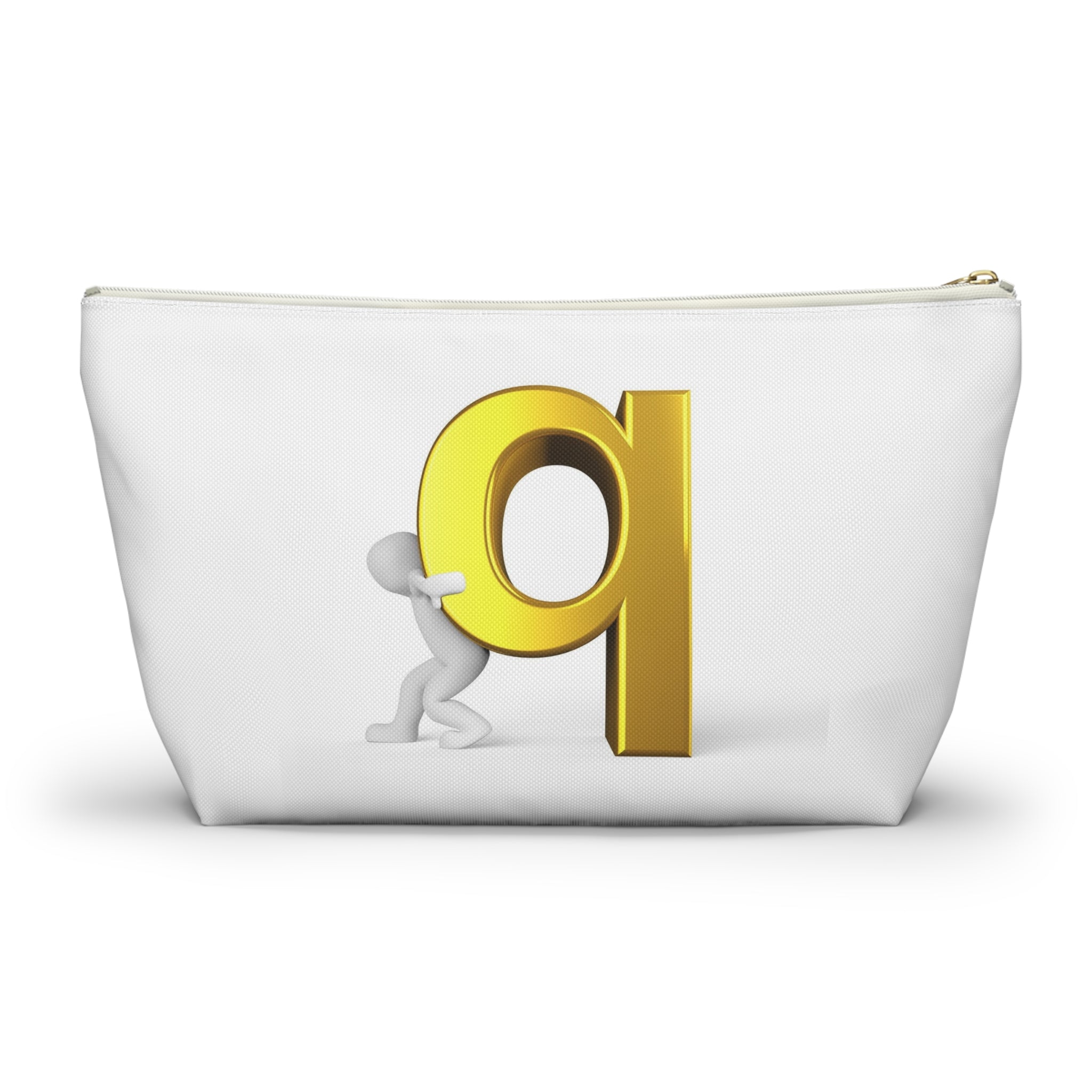 Gold Letter Q Monogram Accessory Pouch | T-Bottom Makeup Bag