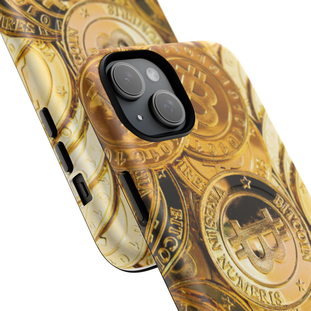 Gold Bitcoin Coins Phone Case | Tough Magnetic Case