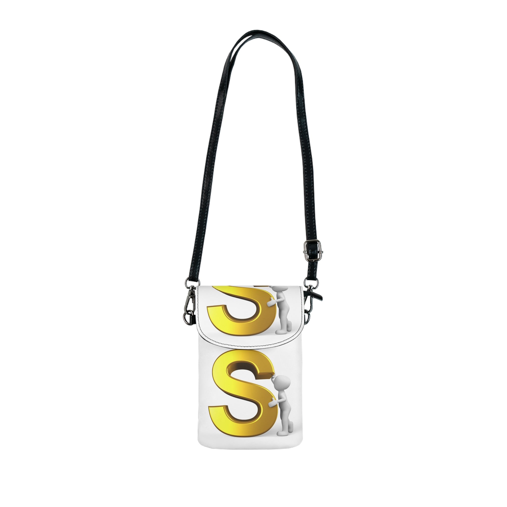Gold Letter S Monogram Small Cell Phone Wallet | Crossbody Phone Pouch