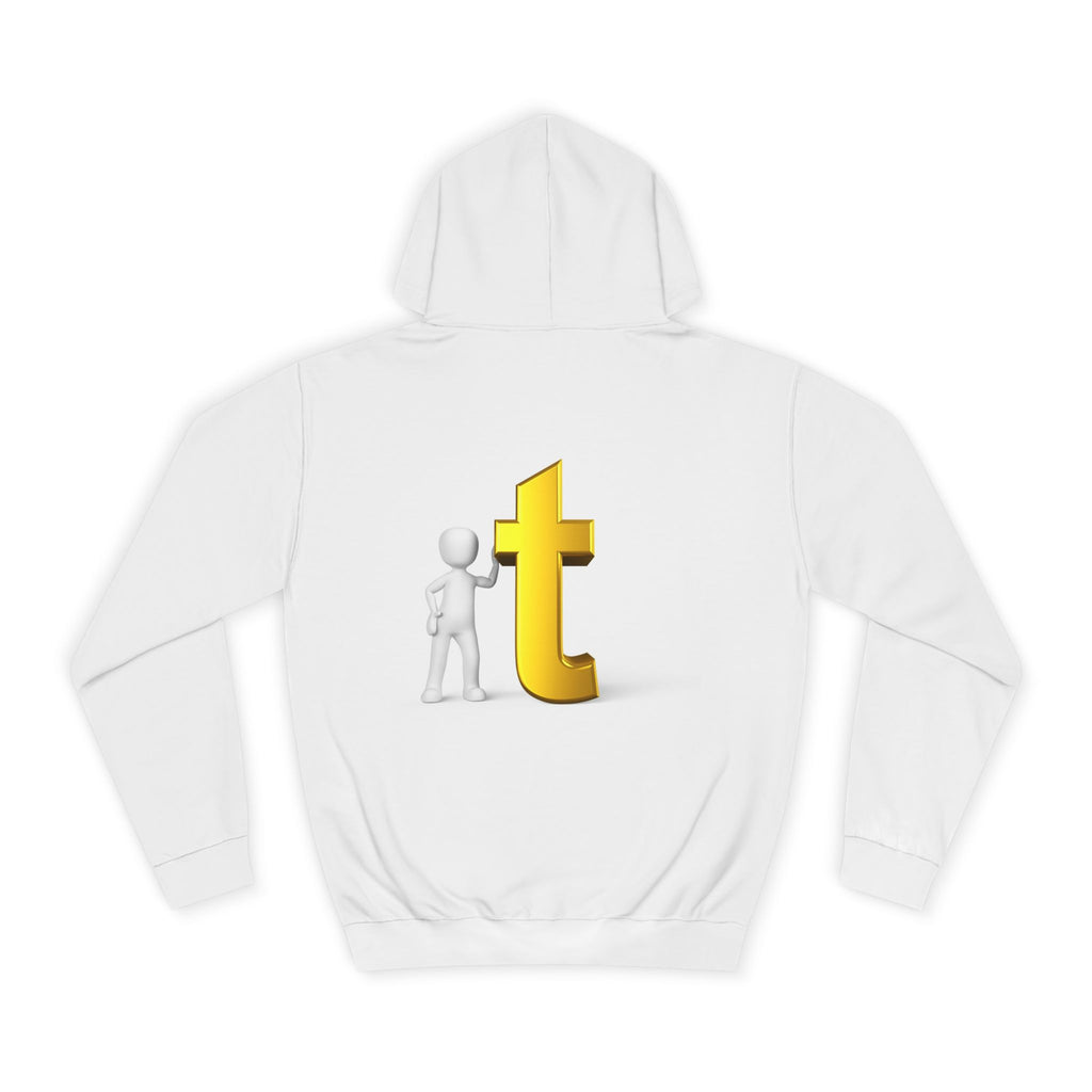3D Gold Letter T Hoodie | Minimal Letterman Initial Sweatshirt