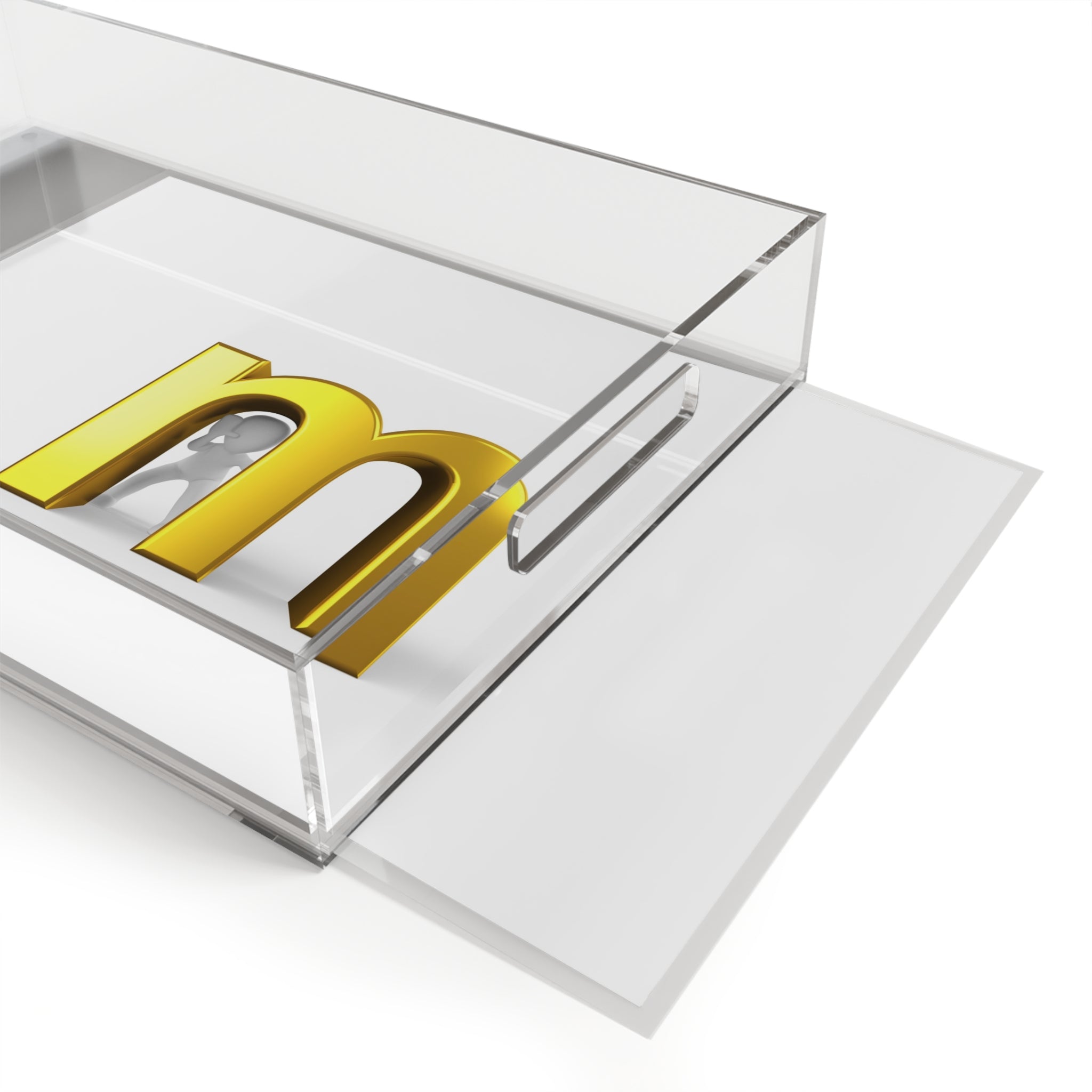 Gold 3D Letter M Acrylic Serving Tray | Monogram Initial Decor