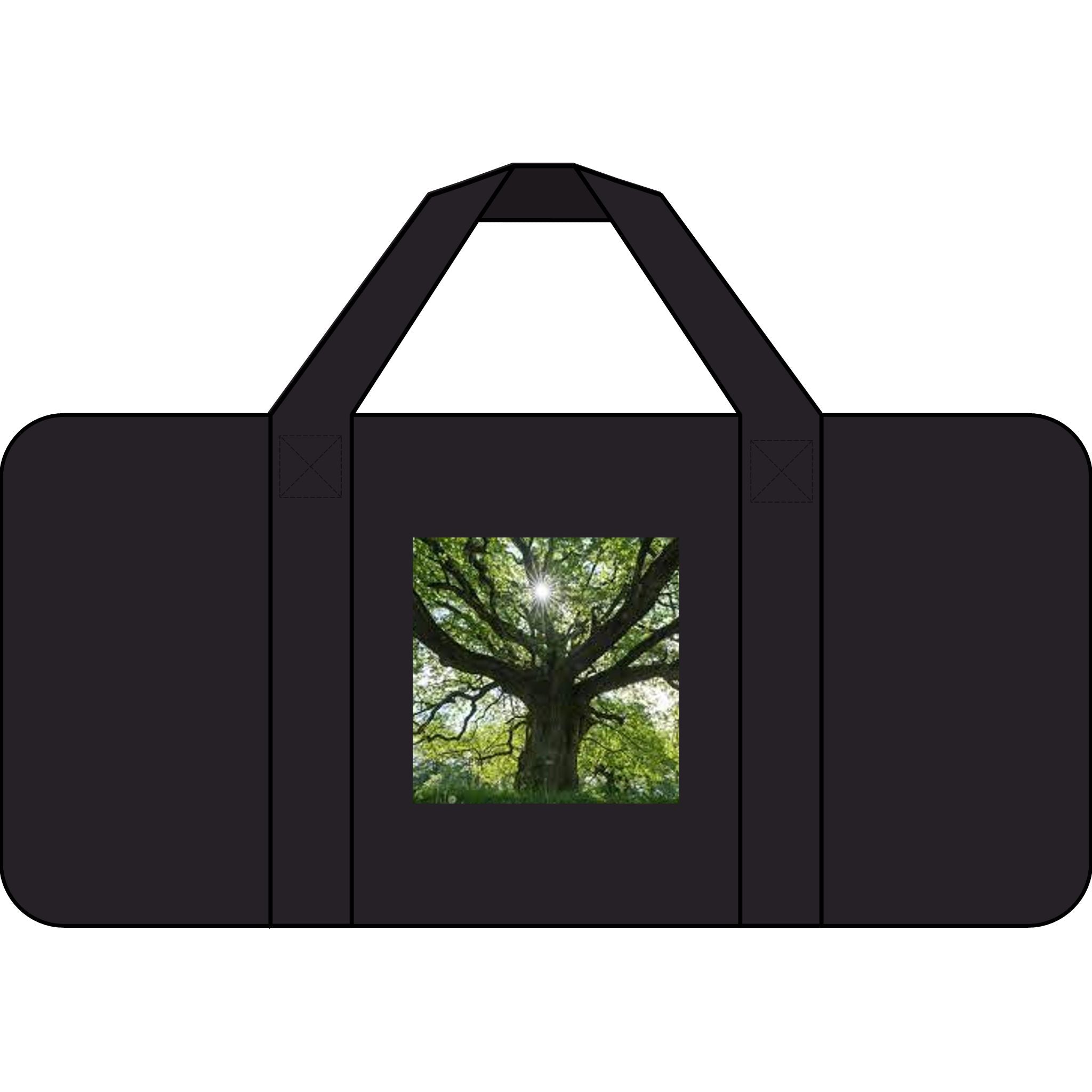 Sunlit Oak Tree Tripper Duffel Bag | Nature Tree Photo, Checkered Strap