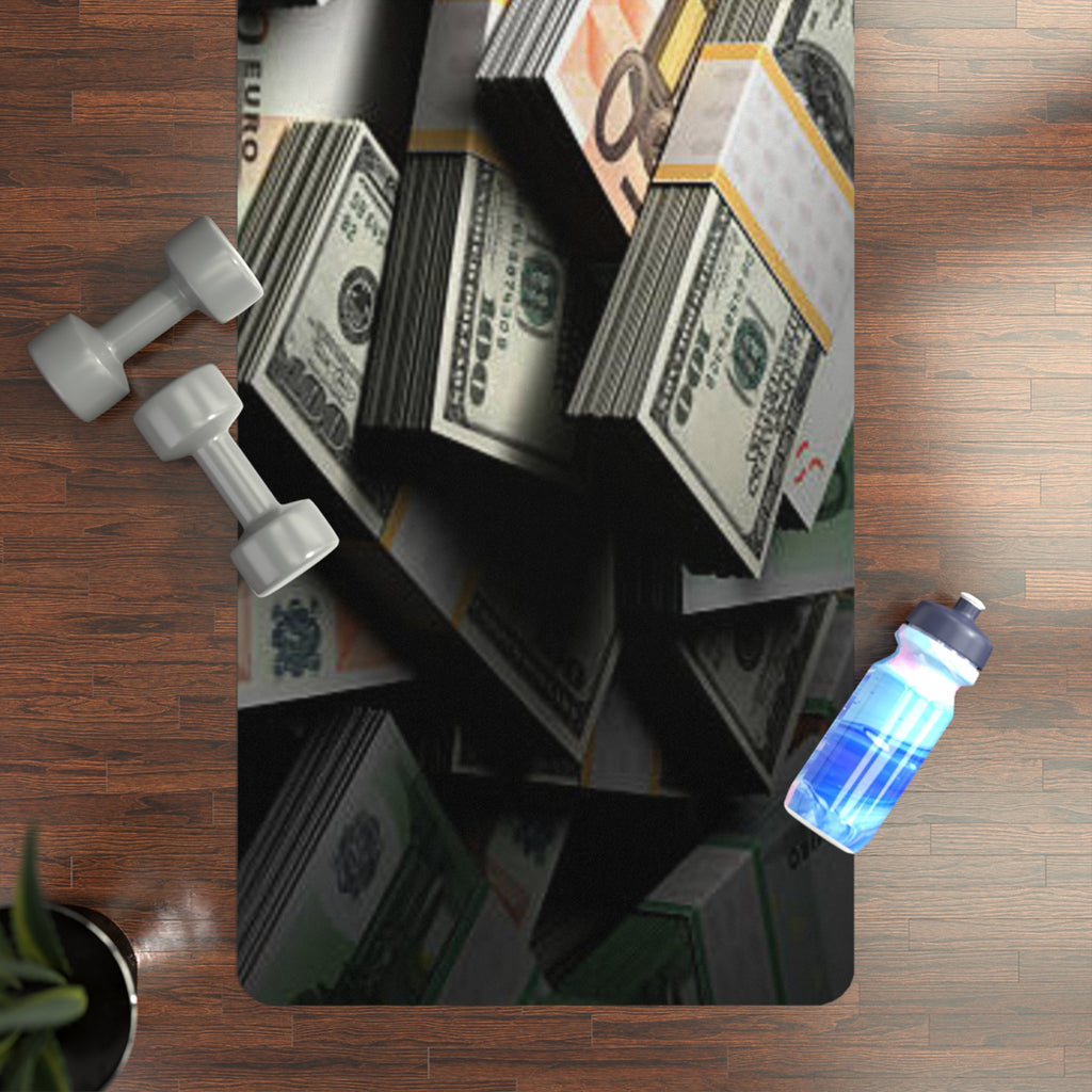 Stacks of Cash Rubber Yoga Mat | Money Print, Dollar Bill Pattern