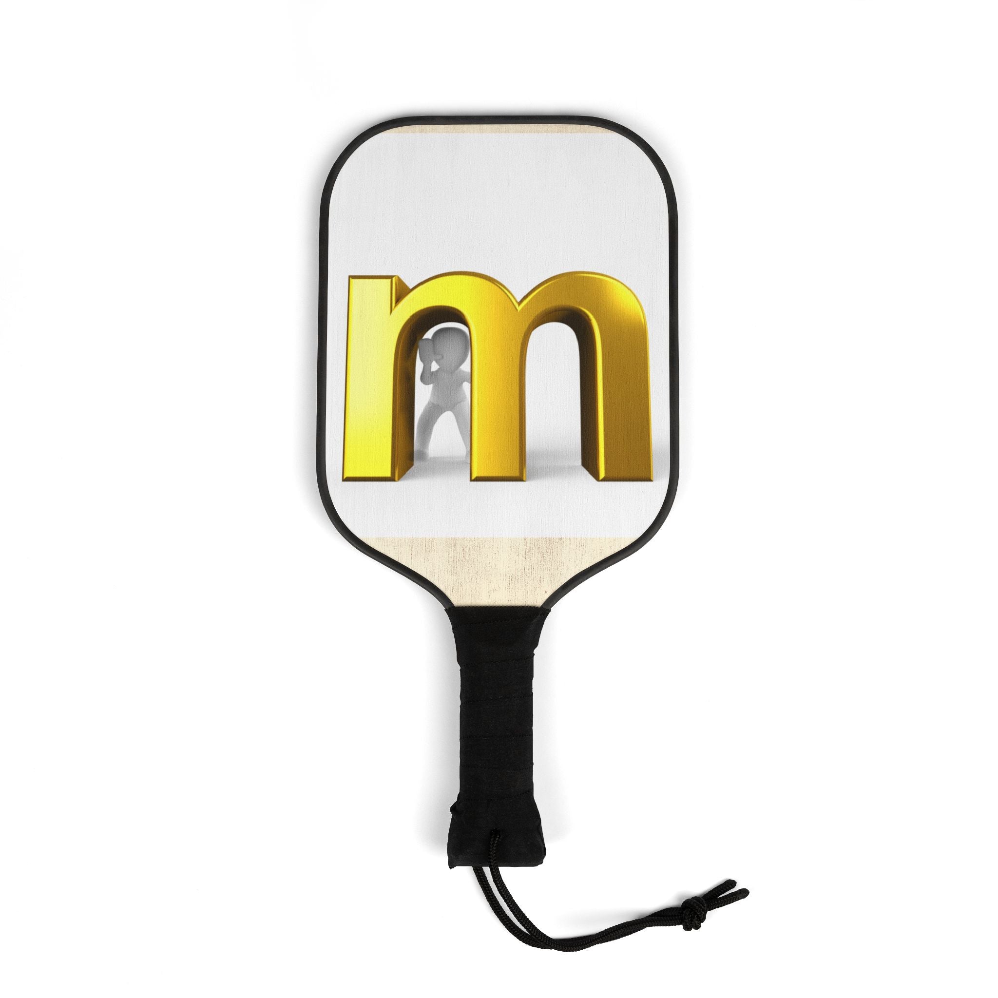 Gold Letter M Pickleball Paddle
