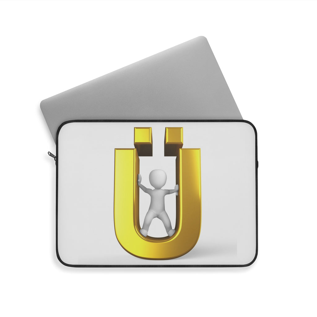 Gold Letter Ü with Figure Laptop Sleeve | Initial Case