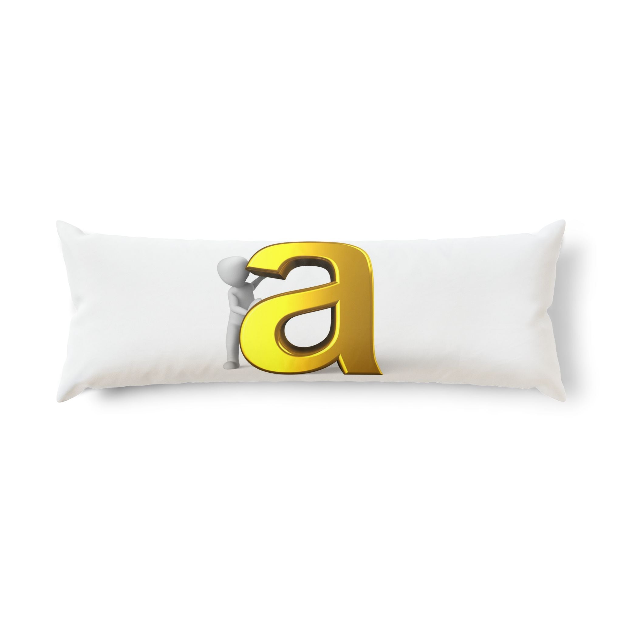 3D Gold Letter A with Hug Body Pillow | Alphabet Monogram Pillow