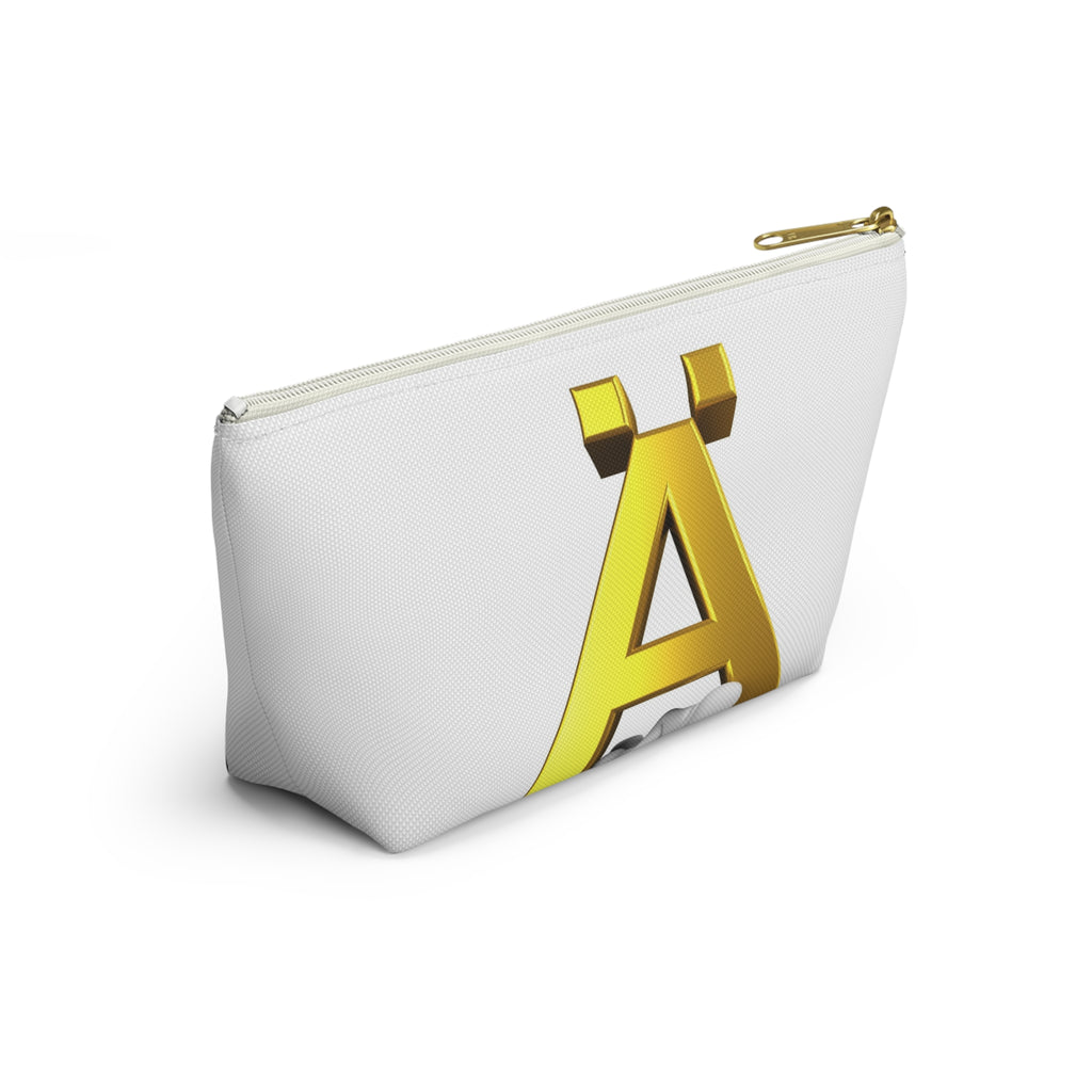 Gold Letter Ä Accessory Pouch | Monogram Initial Cosmetic Bag