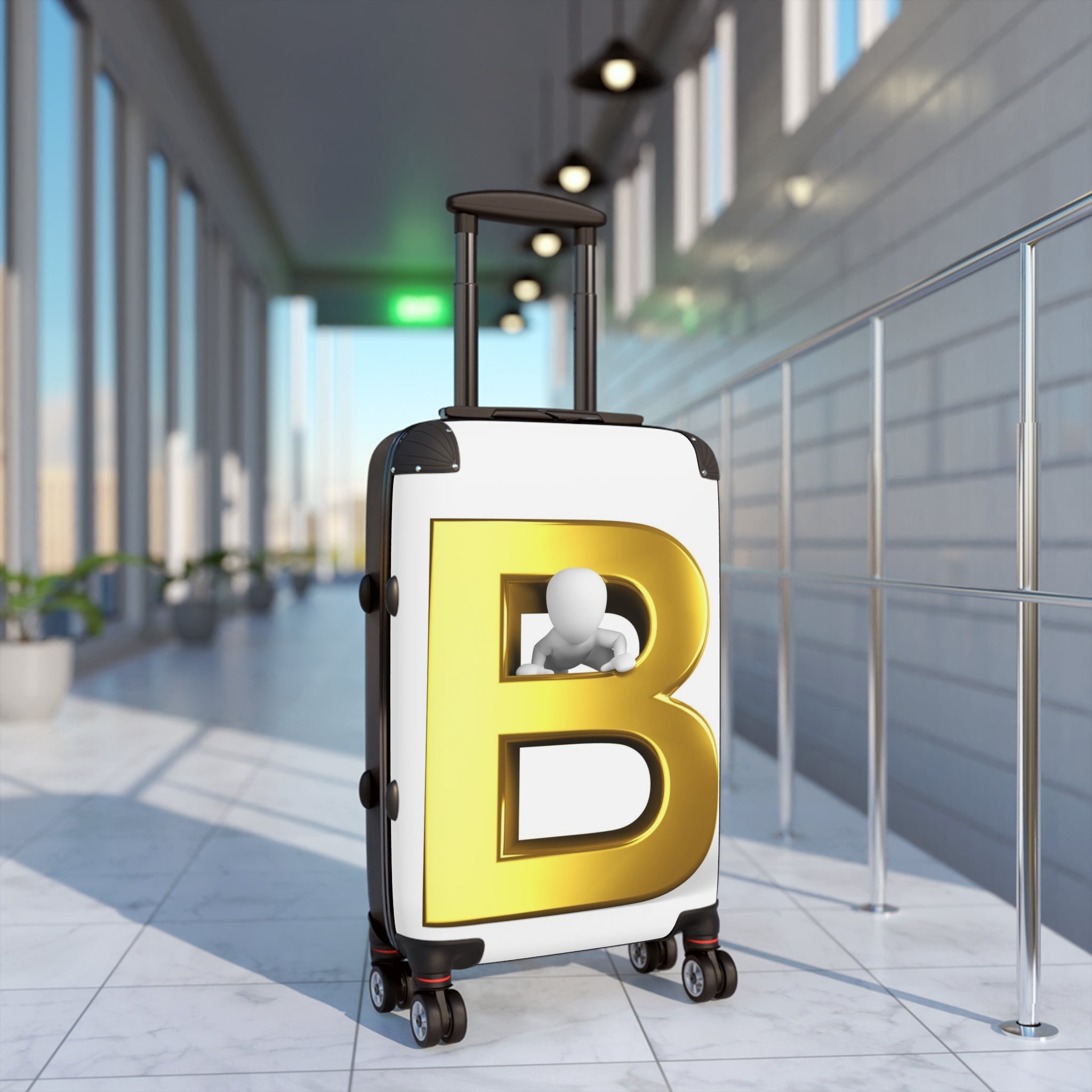 Gold Letter B Monogram Suitcase | Initial Luggage Cover