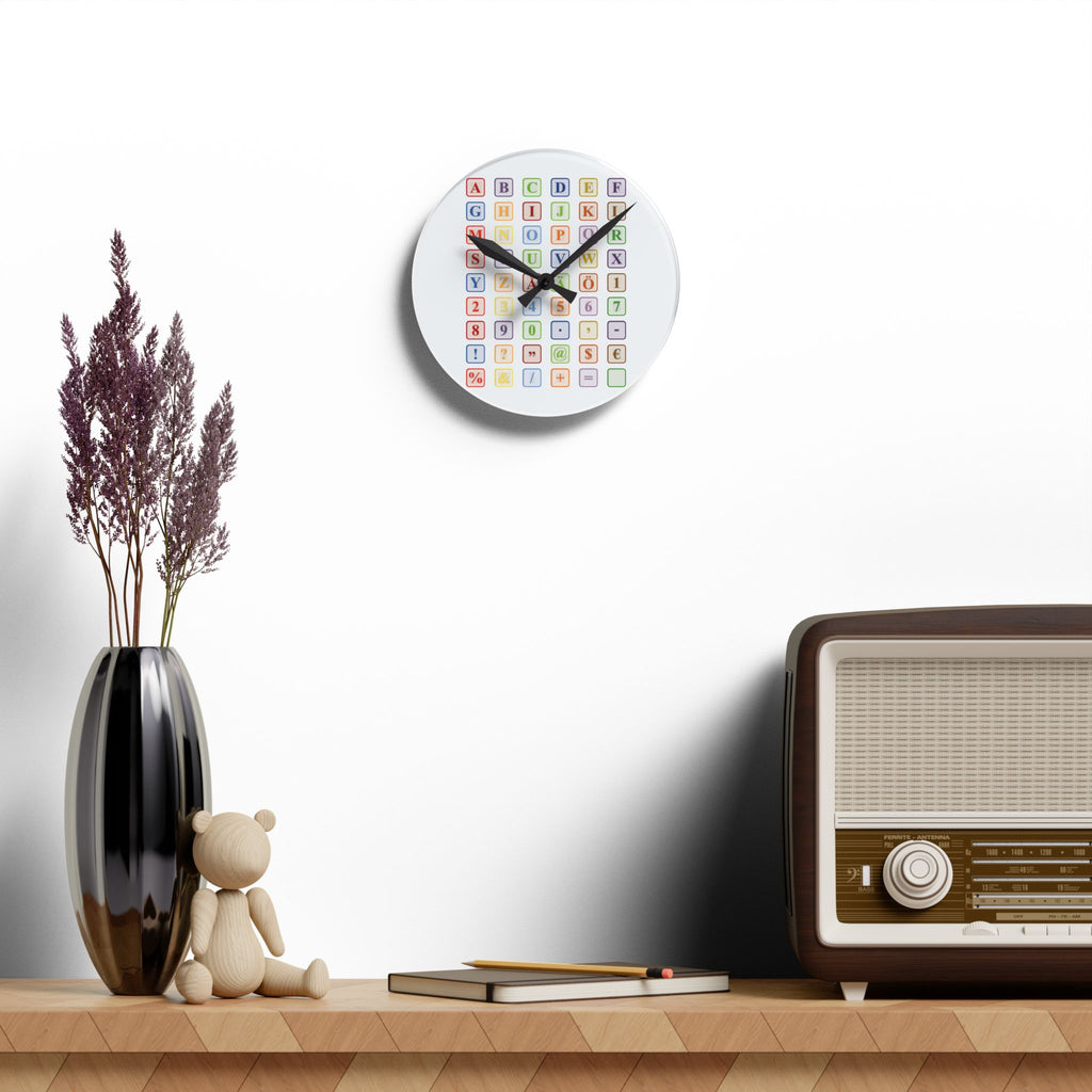 Colorful Alphabet Blocks Acrylic Wall Clock | Kids Learning Decor