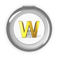 Gold 3D Letter W Compact Travel Mirror | Initial W Pocket Mirror