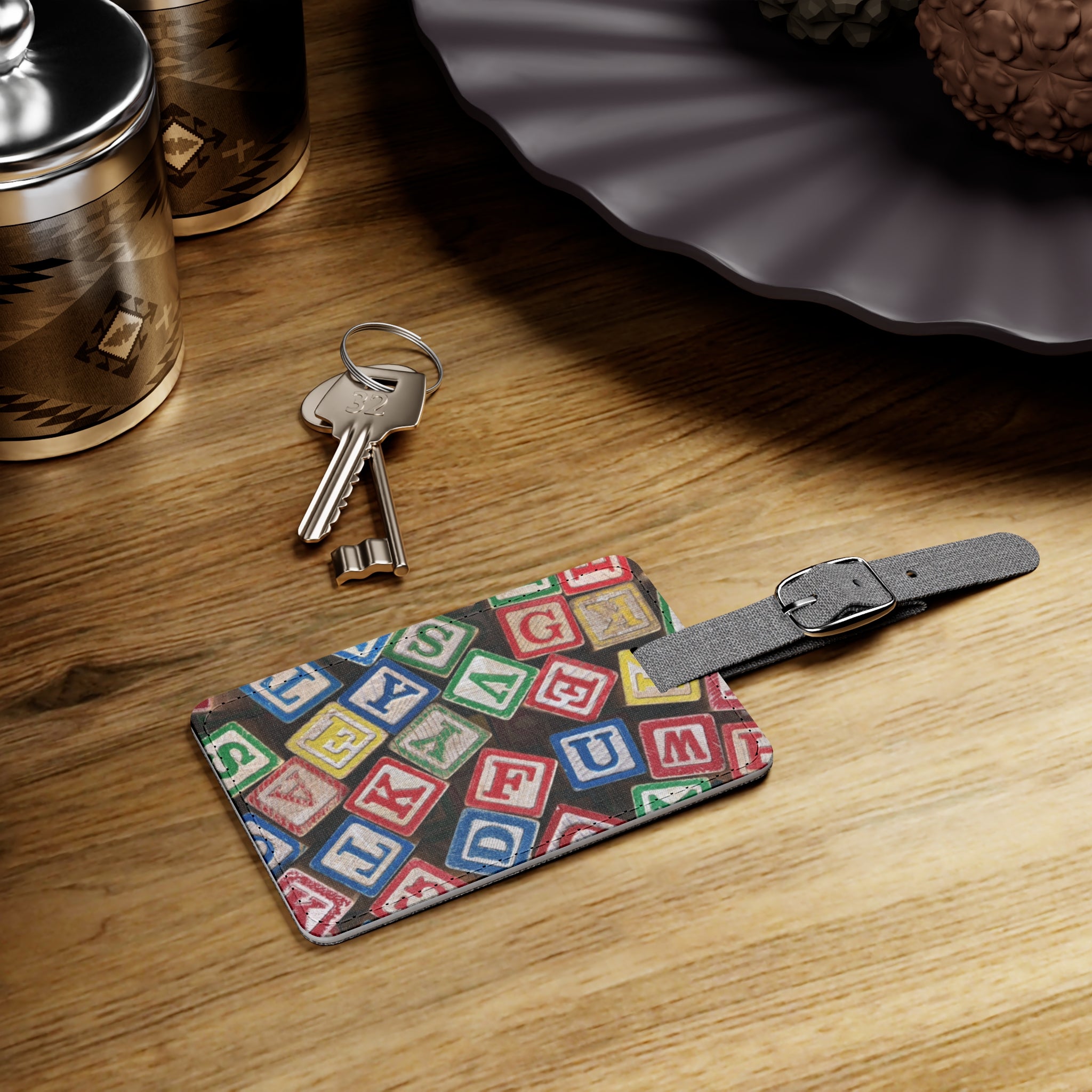 Alphabet Building Blocks Luggage Tag | Kids Toy Block Letters Rectangle