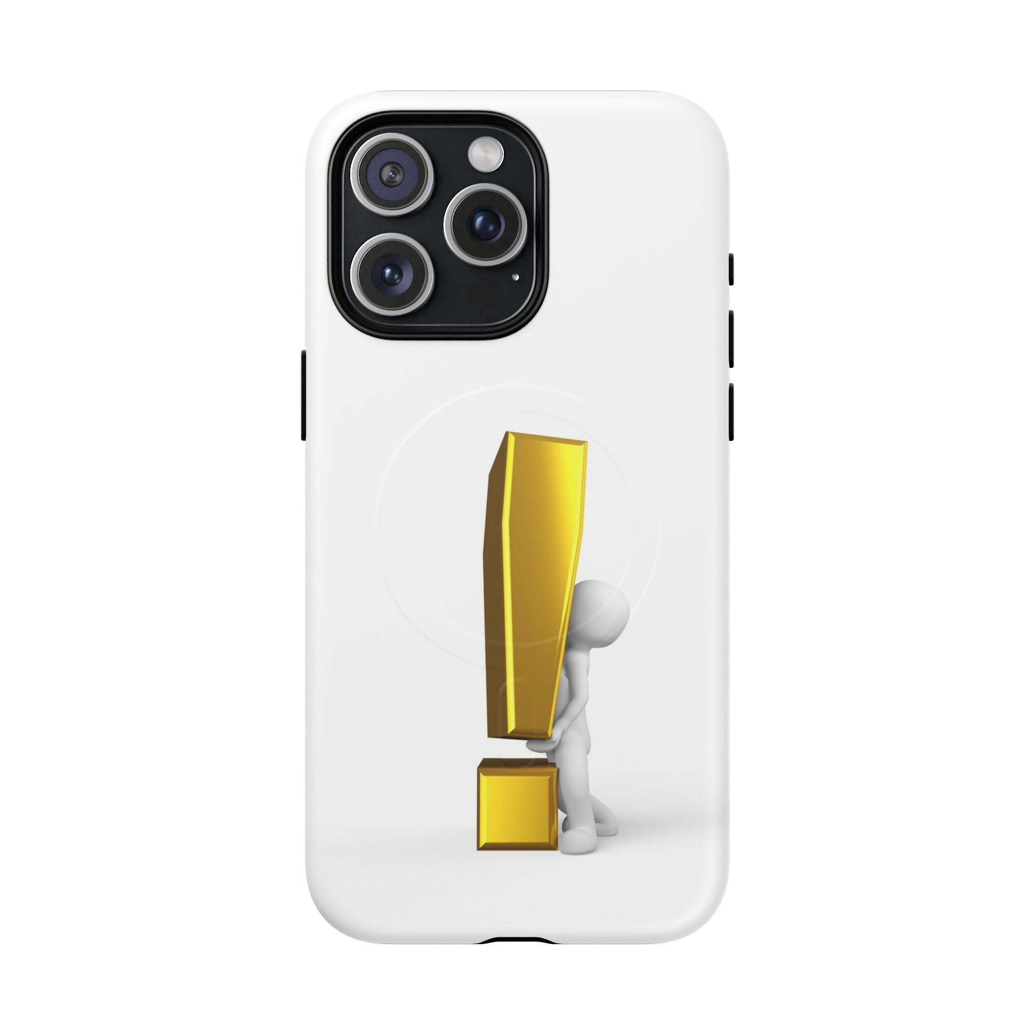 Coque de téléphone aimantée robuste Point d'exclamation doré