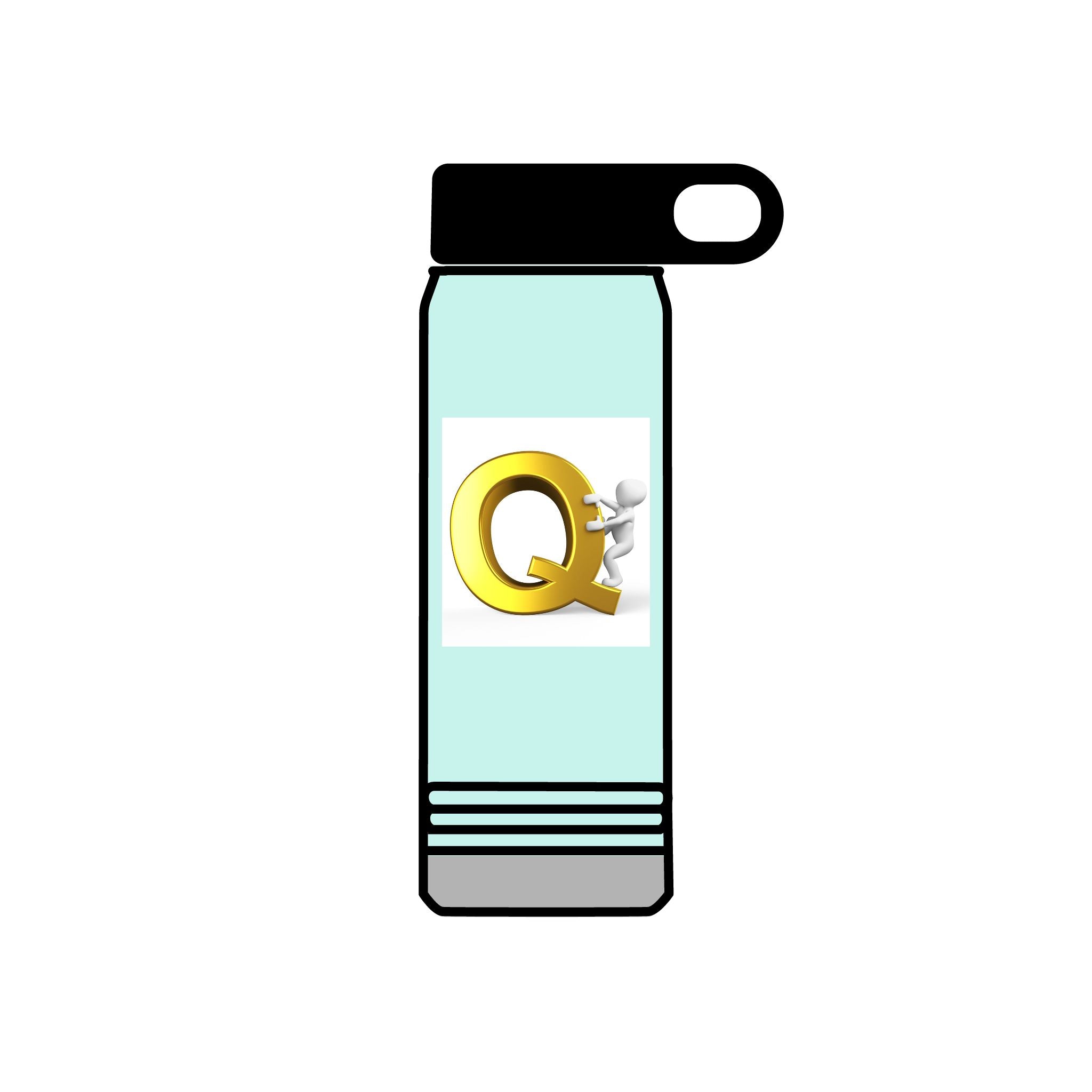 Gold Letter Q Monogram Water Bottle | 20oz Stainless Tumbler