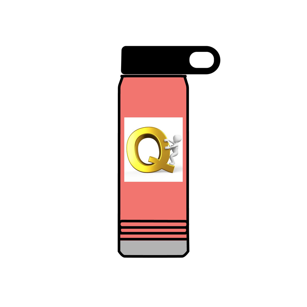 Gold Letter Q Monogram Water Bottle | 20oz Stainless Tumbler