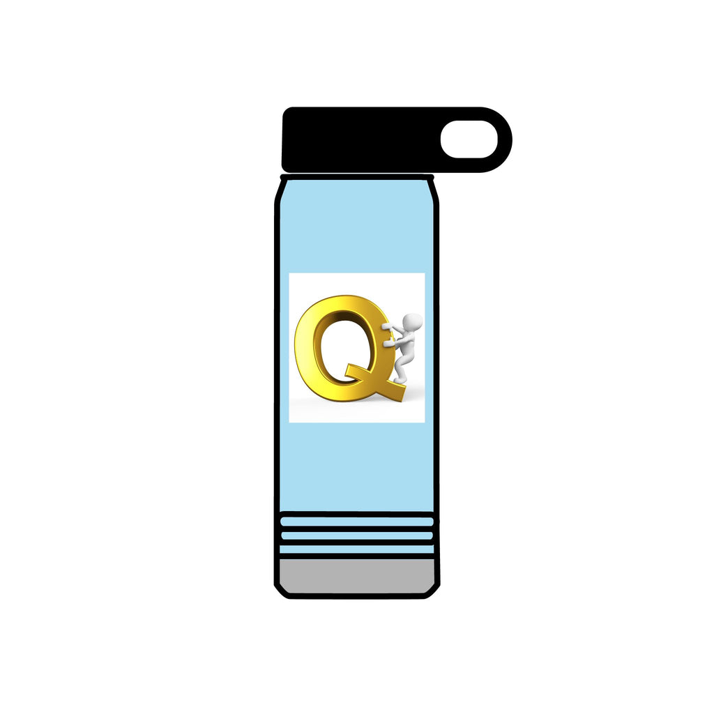 Gold Letter Q Monogram Water Bottle | 20oz Stainless Tumbler