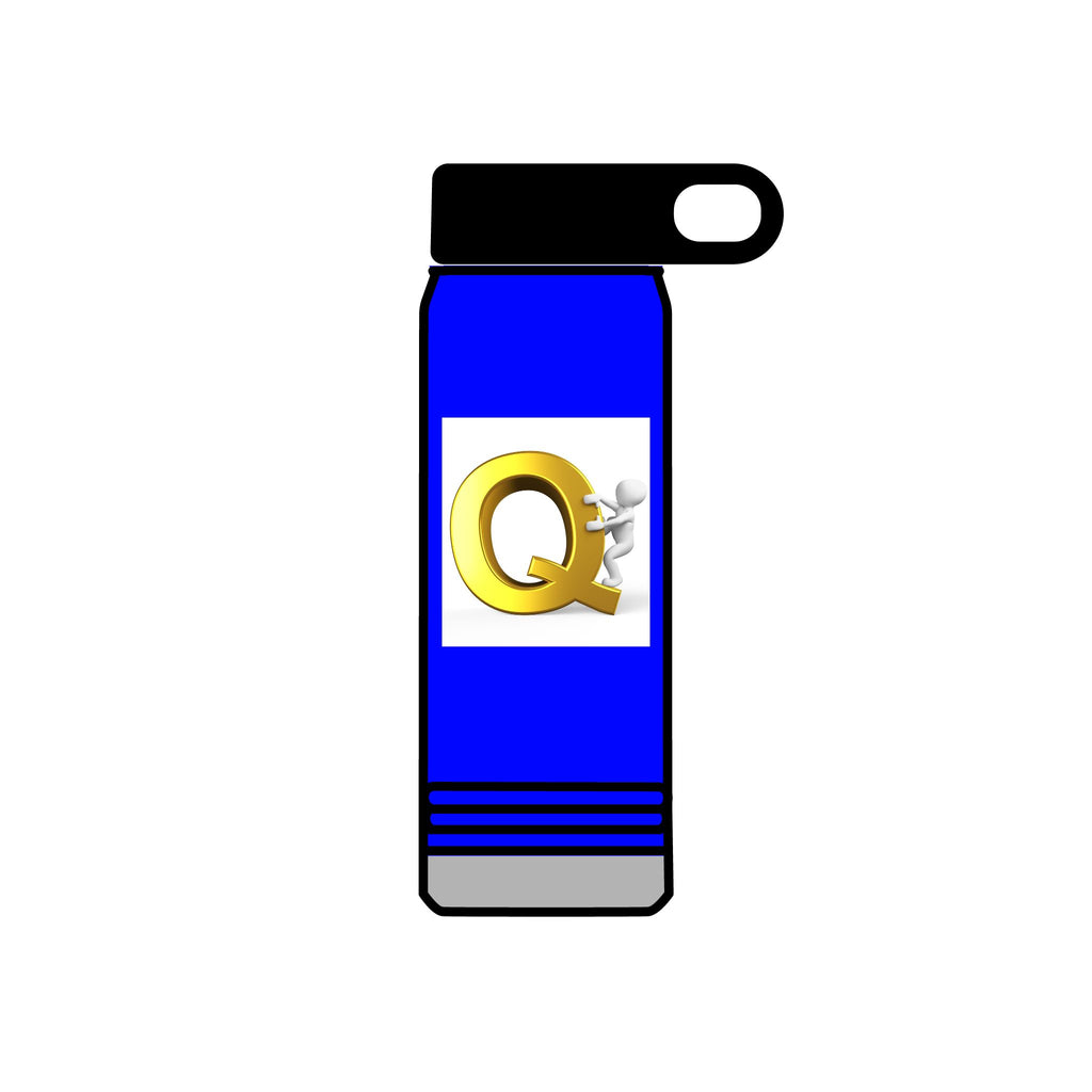 Gold Letter Q Monogram Water Bottle | 20oz Stainless Tumbler