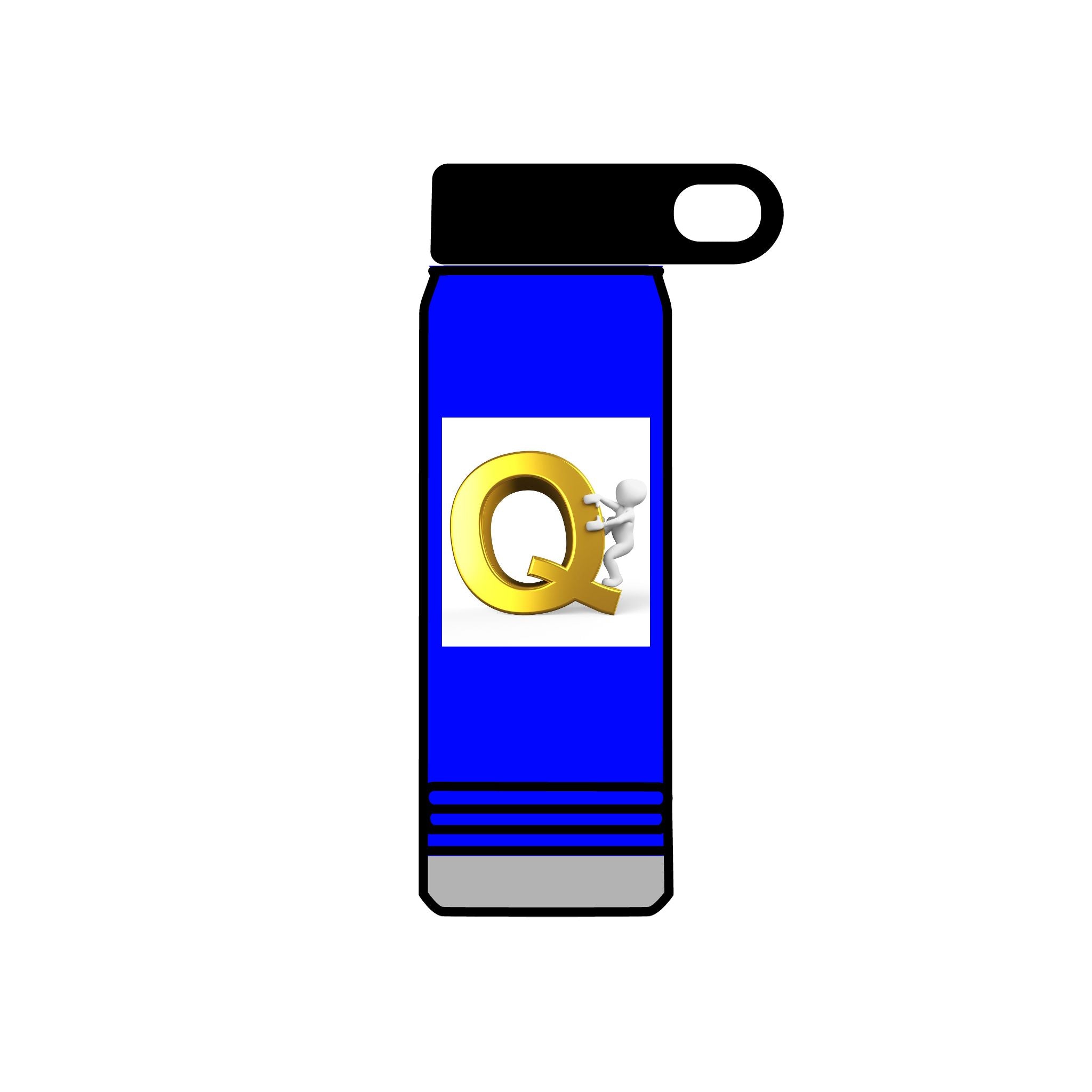 Gold Letter Q Monogram Water Bottle | 20oz Stainless Tumbler