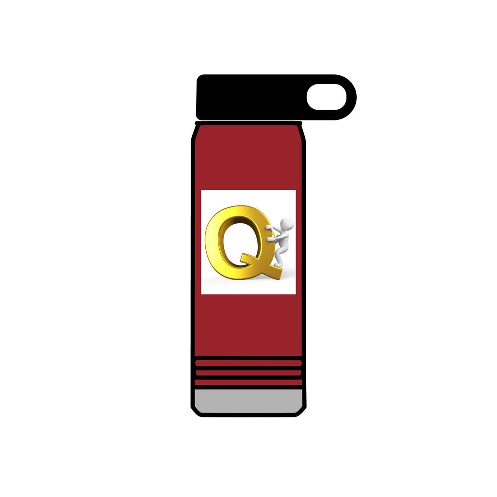 Gold Letter Q Monogram Water Bottle | 20oz Stainless Tumbler