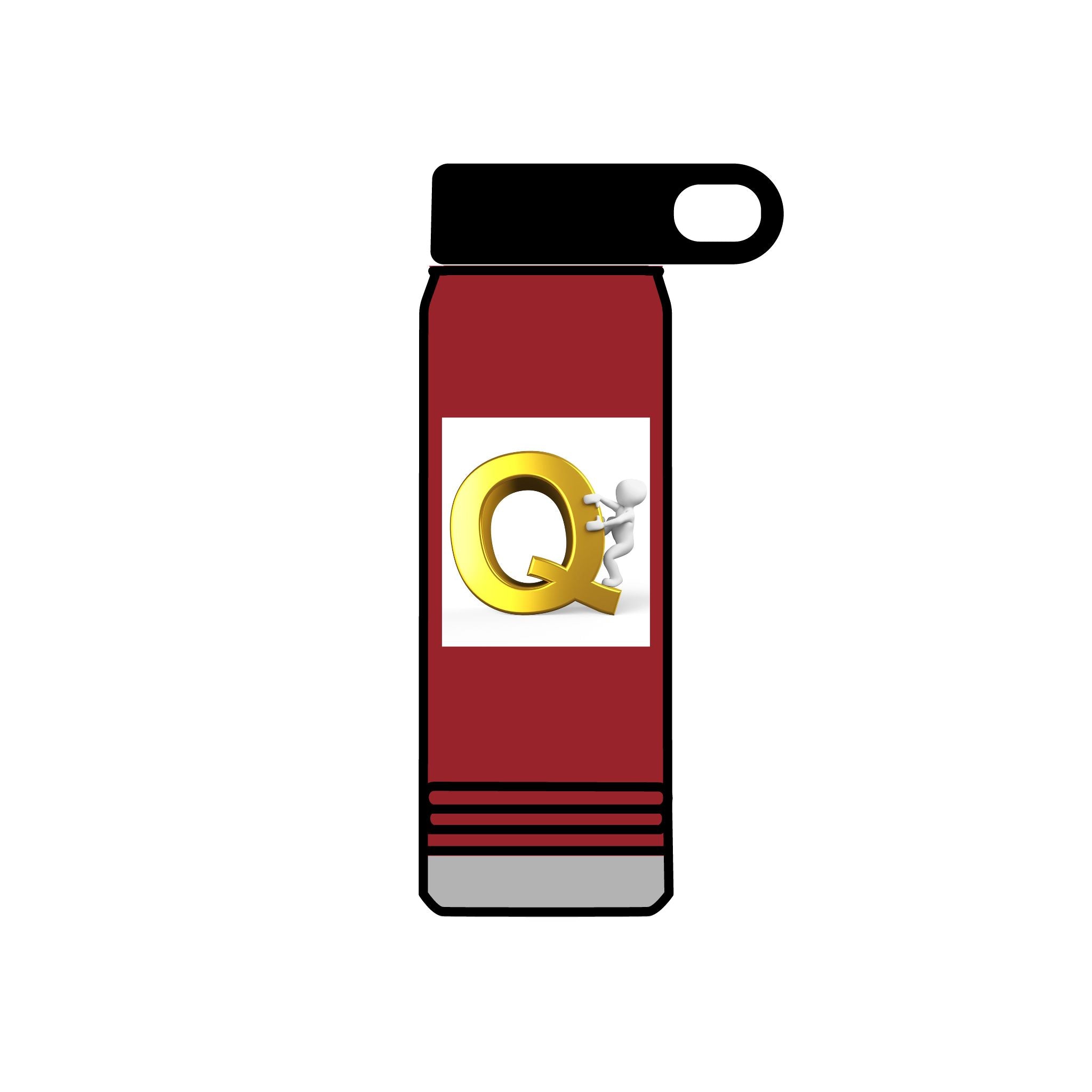 Gold Letter Q Monogram Water Bottle | 20oz Stainless Tumbler