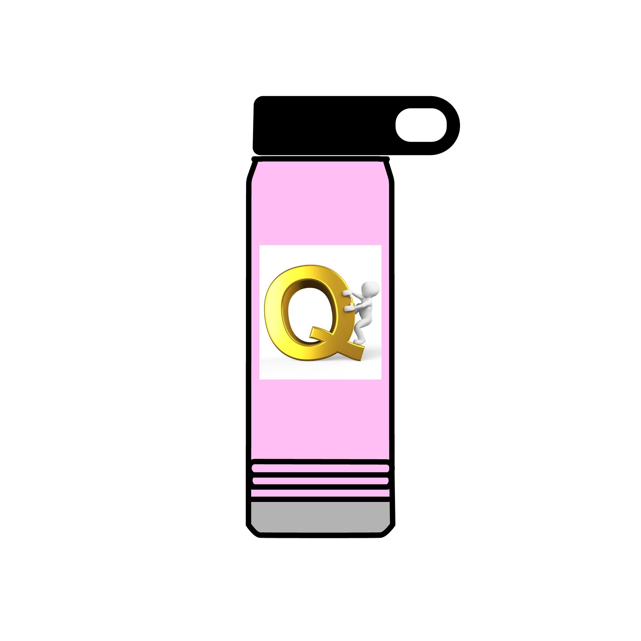 Gold Letter Q Monogram Water Bottle | 20oz Stainless Tumbler