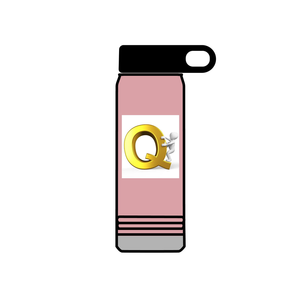 Gold Letter Q Monogram Water Bottle | 20oz Stainless Tumbler
