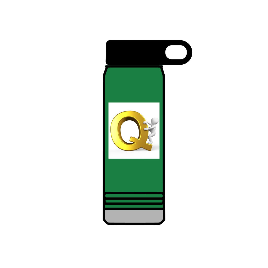 Gold Letter Q Monogram Water Bottle | 20oz Stainless Tumbler