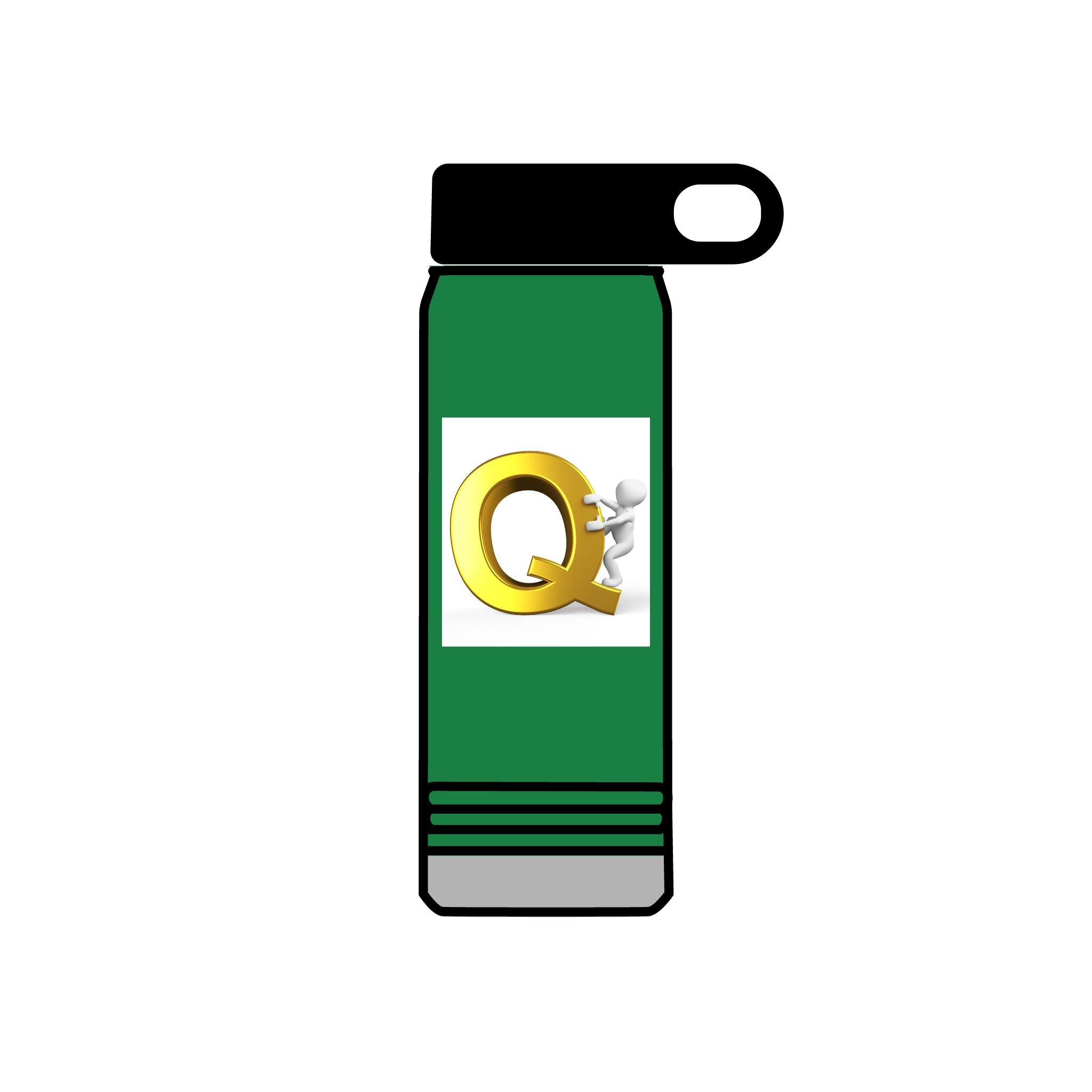 Gold Letter Q Monogram Water Bottle | 20oz Stainless Tumbler