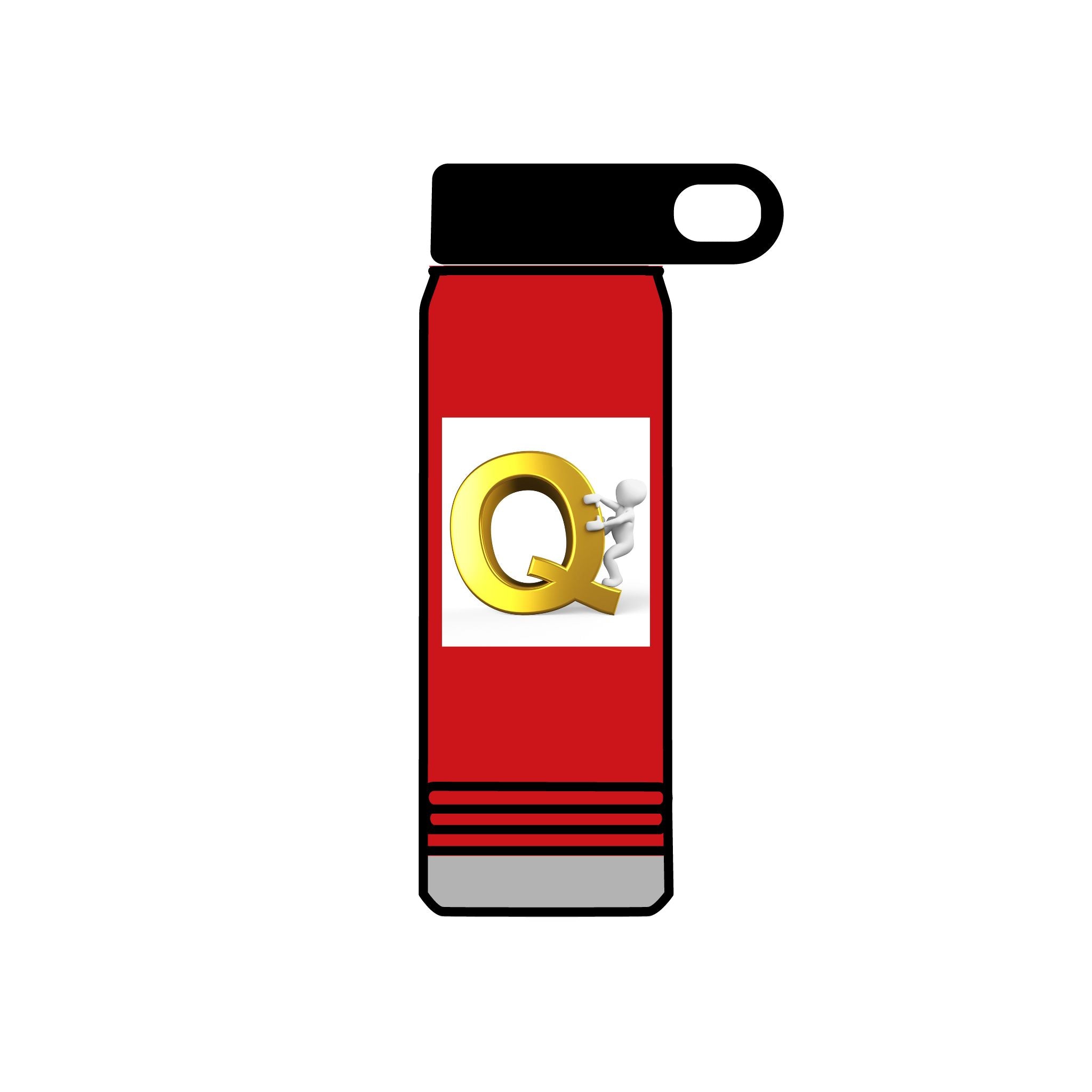 Gold Letter Q Monogram Water Bottle | 20oz Stainless Tumbler
