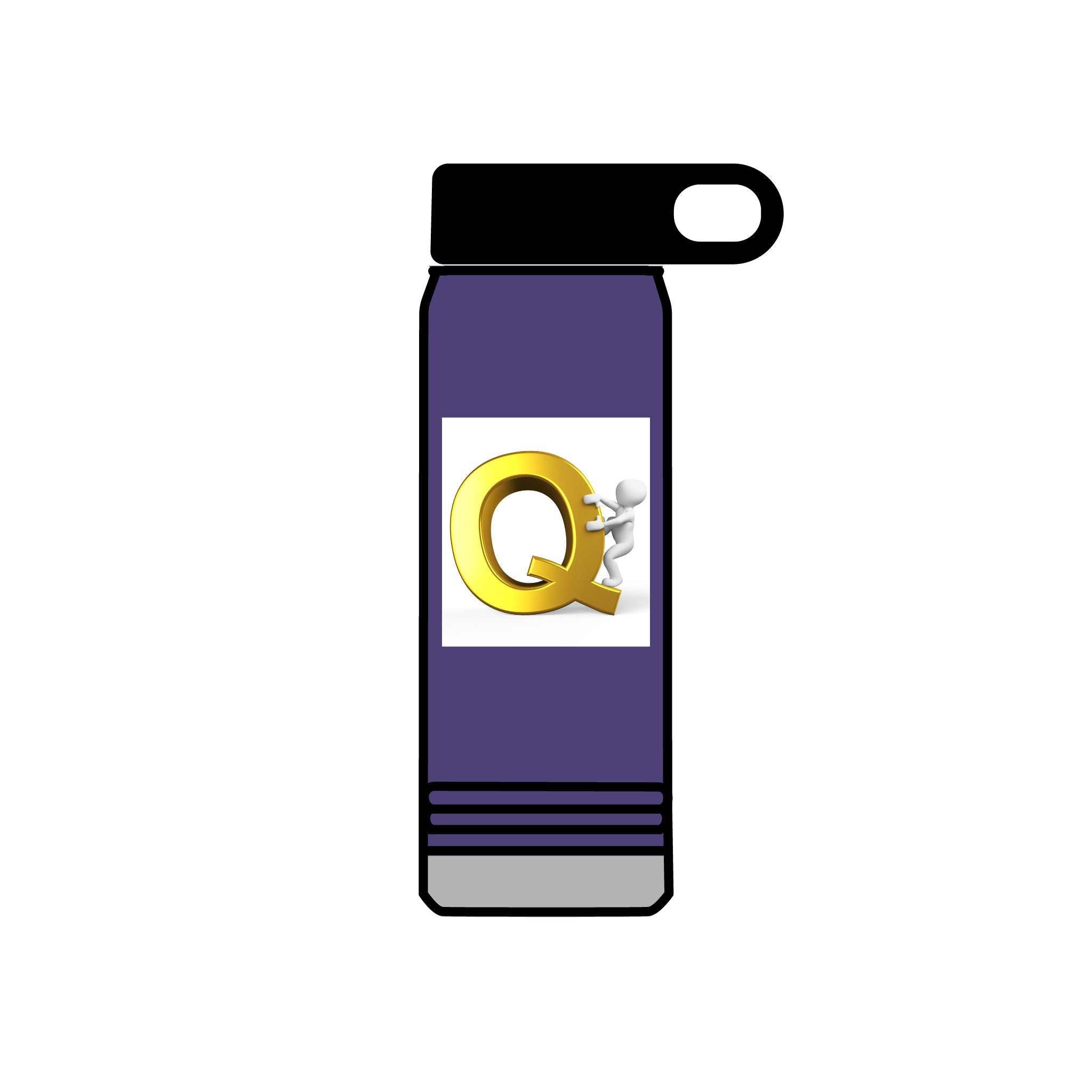 Gold Letter Q Monogram Water Bottle | 20oz Stainless Tumbler