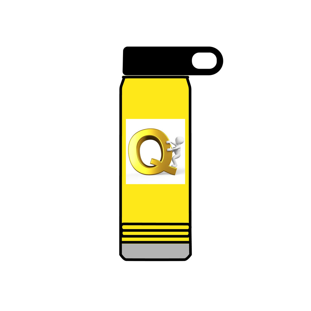 Gold Letter Q Monogram Water Bottle | 20oz Stainless Tumbler