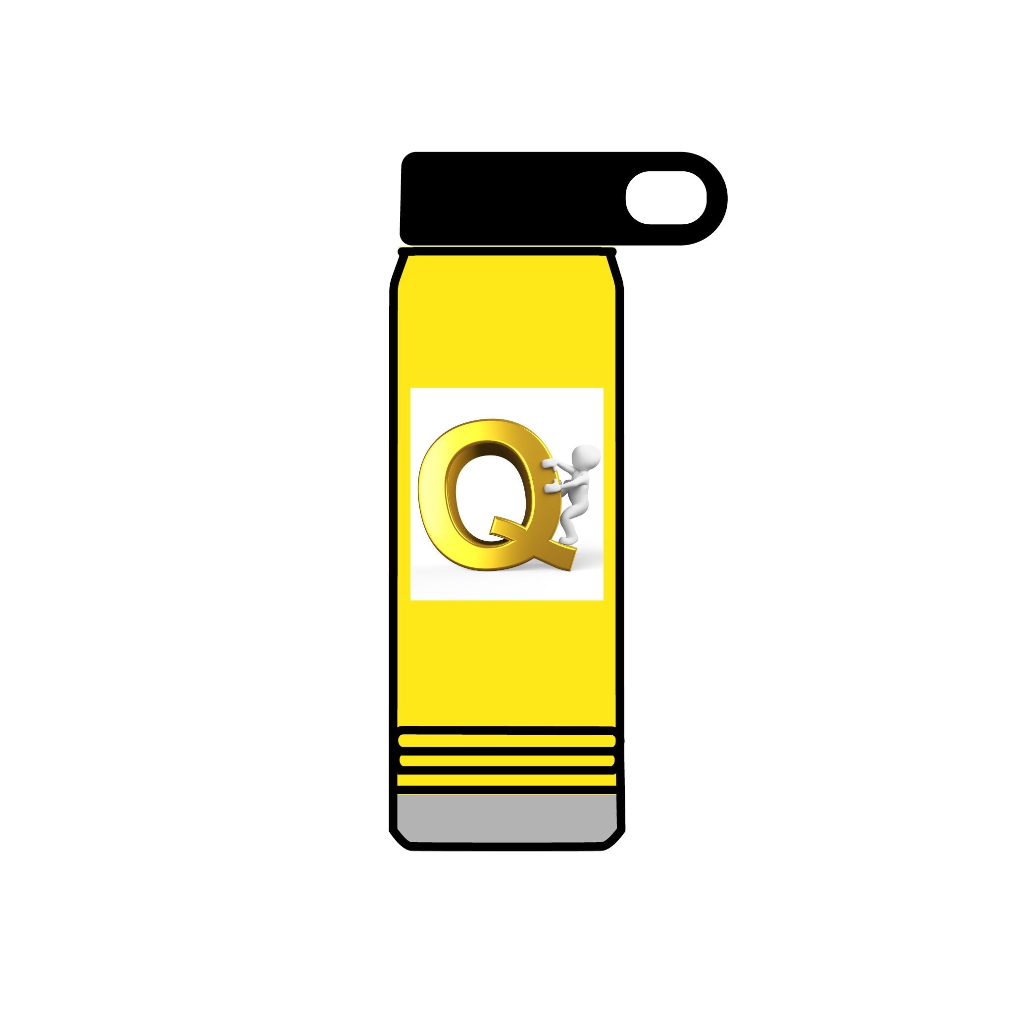 Gold Letter Q Monogram Water Bottle | 20oz Stainless Tumbler