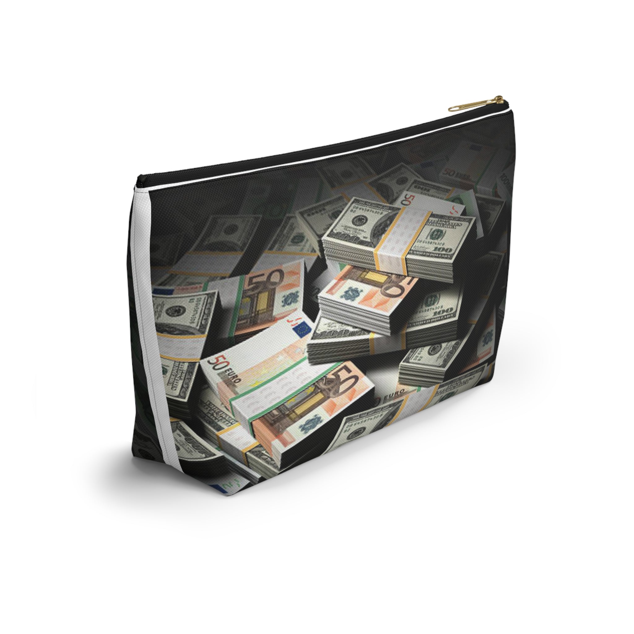 Stacks of Money Accessory Pouch | Cash Print T-Bottom Pouch