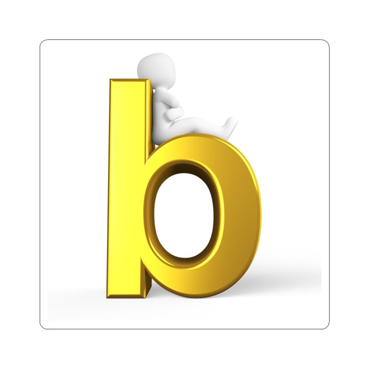 Lettre B en Or avec Autocollant 3D Kiss-Cut | Décalque de Monogramme pour Ordinateur Portable